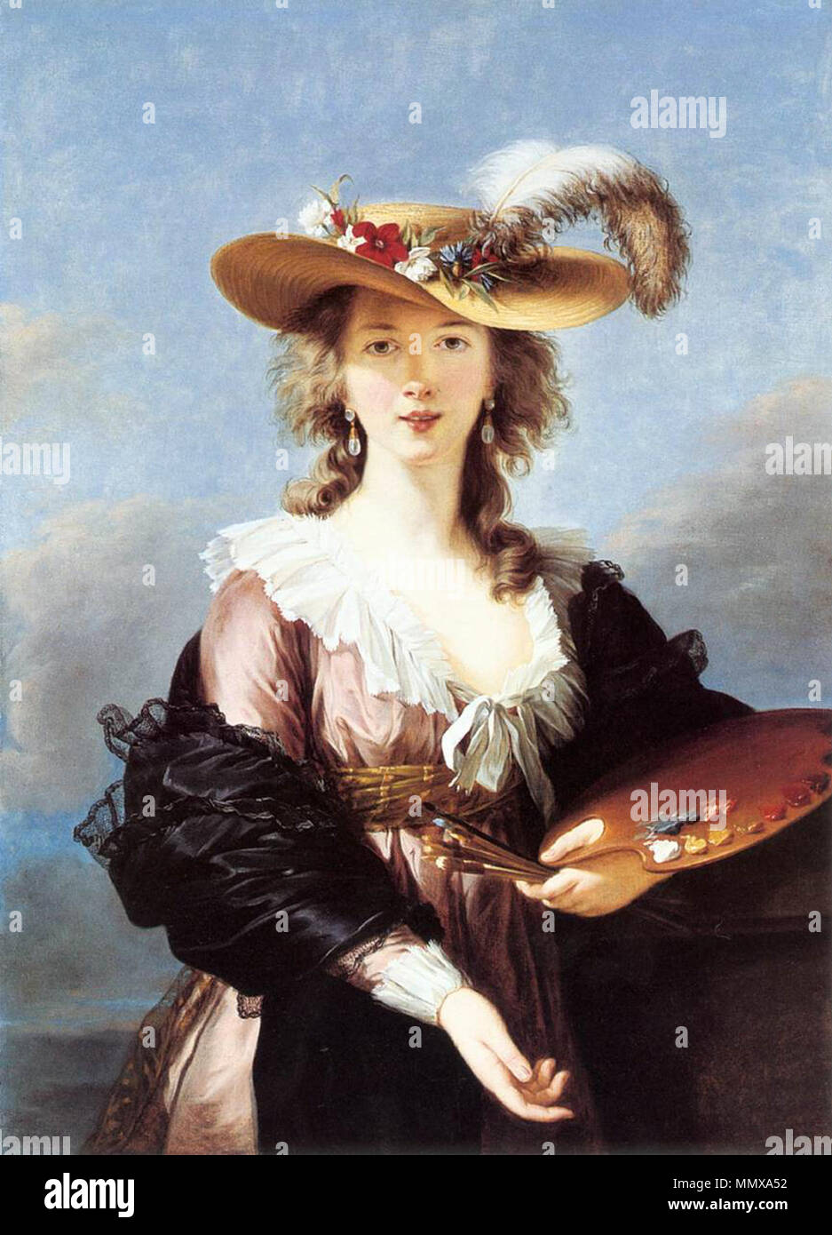 Elisabeth Vigée-Lebrun - Autoportrait dans un chapeau de paille - WGA25085 Banque D'Images