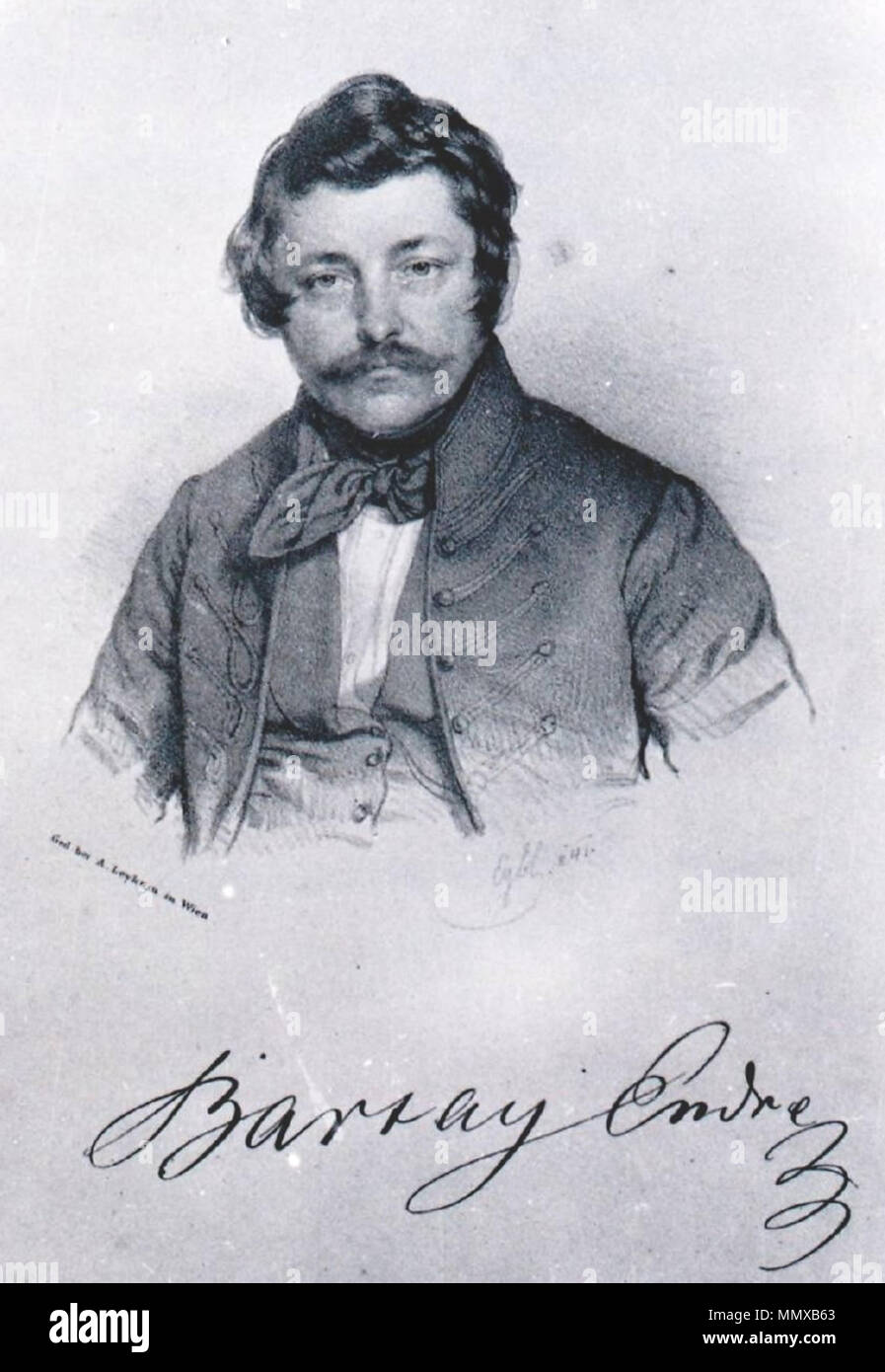 . Anglais : le compositeur Hongrois Endre Bartay, alias András Bartay (1799-1854), après une lithographie par Franz Eybl (1806-1880). . Lithographie originale (1841). 1970 (date de publication).. Franz Eybl (1806-1880), peintre de la Description Date de naissance/Décès 1 Avril 1806 28 avril 1880 Lieu de naissance/décès idem Vienne Vienne lieu de travail contrôle d'autorité : Q202273 : VIAF ?39640965 ISNI : ?0000 0000 6657 7276 ULAN : ?500100403 RCAC : ?n97860598 GND : ?13592457X Bartay Endre WorldCat par Franz Eybl 1841 Banque D'Images