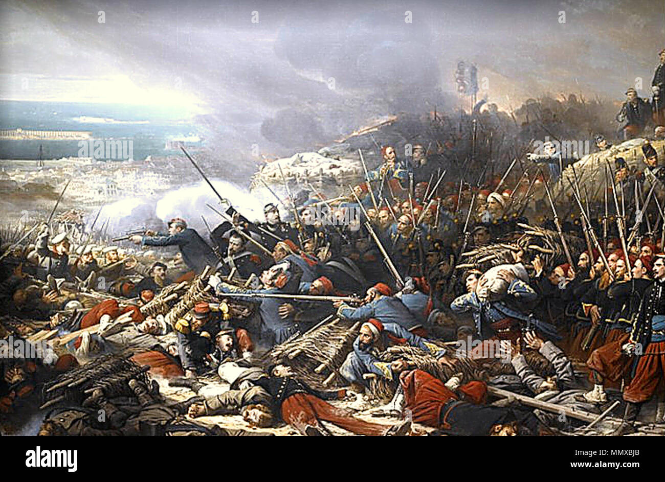 . Anglais : épisode du siège de Sébastopol lors de la guerre de Crimée en 1855 épisode du siège de Sébastopol lors de la guerre de Crimée en 1855 Banque D'Images
