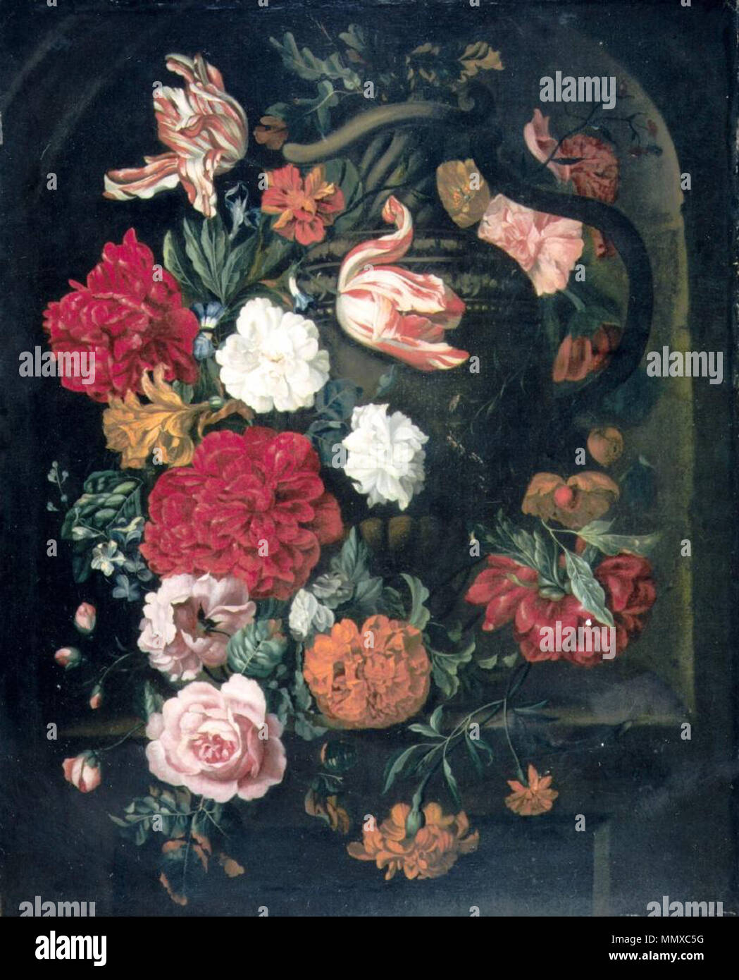 . Español : Florero, óleo sobre lienzo, 78 x 62 cm, Madrid, Museo Lázaro Galdiano . 1680/1700. Ernst Stuven (1657-1712) Description botanique illustrateur et peintre allemand Date de naissance/décès vers 1657 1712 Lieu de naissance/décès Hambourg Rotterdam lieu d'Amsterdam, Haarlem contrôle d'autorité : Q993109 : VIAF ?95811717 ULAN : ?500021183 BPN : ?43341638 RKD : ?75983 Ernst stuven-florero Banque D'Images