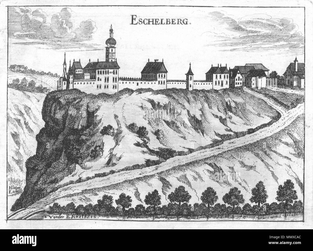 . Anglais : gravure, vue d'Eschelberg château, Haute Autriche, dessin de M. Vischer 1674 Deutsch : Kupferstich, Ansicht von Schloss Eschelberg, Oberösterreich, auf einem Stich Georg von Matthäus Vischer} 1674 Ce support présente le monument protégé avec le numéro 10386 en Autriche. (Communes, de) . 1674. Georg Matthäus Vischer (1628-1696) Noms alternatifs Georg Mathias Vischer cartographe et graveur autrichien Description Date de naissance/décès 22 Avril 1628 13 décembre 1696 Lieu de naissance/décès Wenns (Tirol, Tyrol du Sud) Linz contrôle d'autorité : Q86223 : VIAF ?2771891 ISNI Banque D'Images