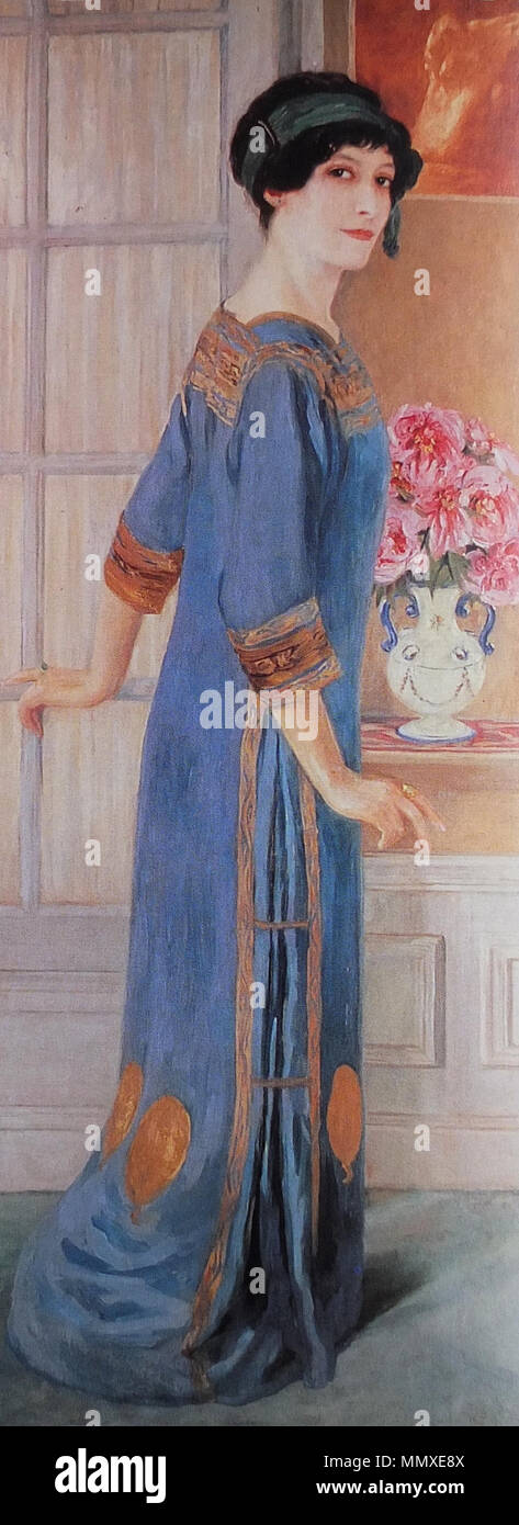 . English : Auto-portrait de Clémentine-Hélène Dufau (1911). Conservé au Musée d'Orsay (Paris). L'auto-portrait. 1911. Dufau autoportrait Orsay Banque D'Images