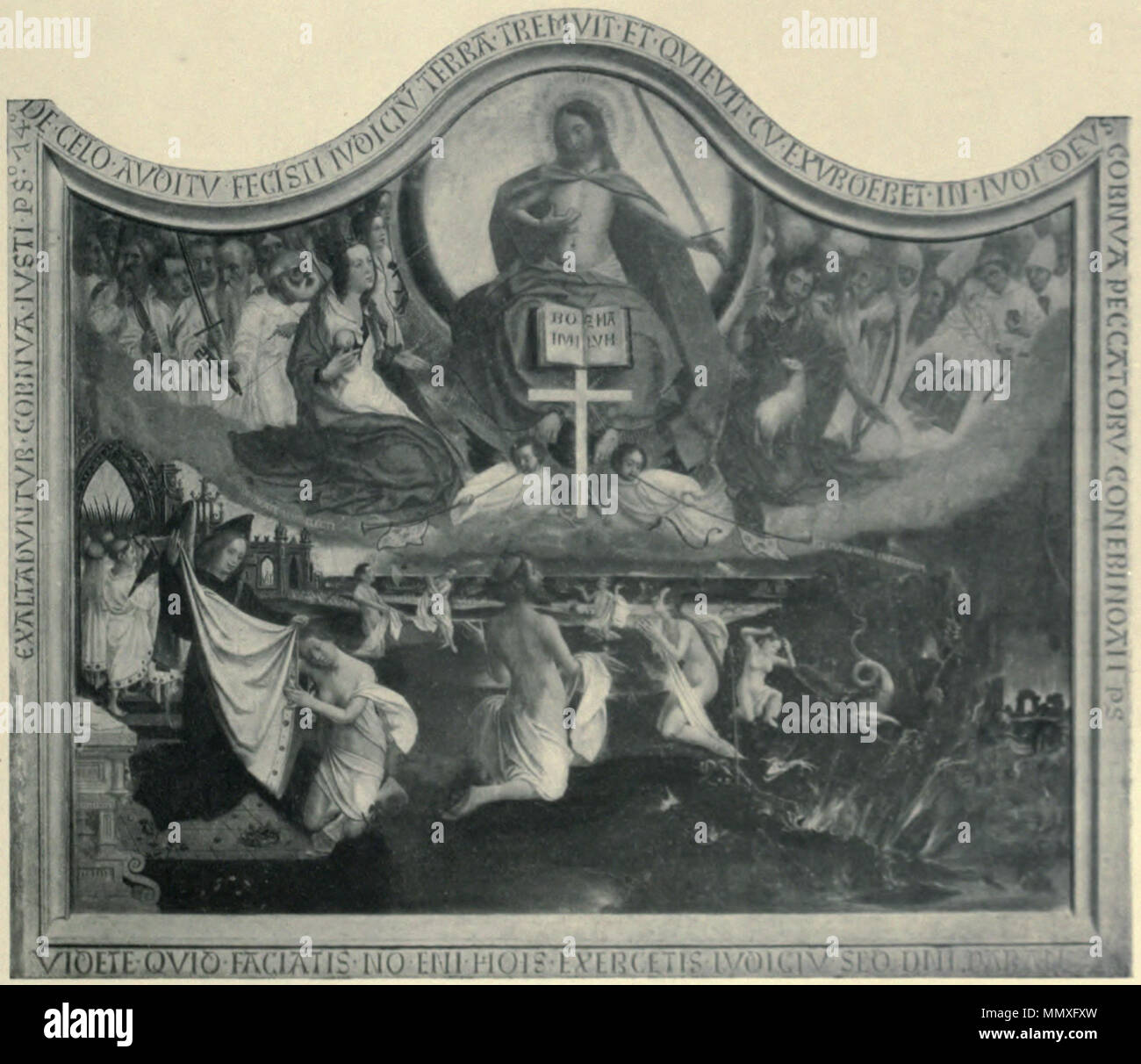 . Anglais : Jugement dernier par Jan Provoost, huile sur panneau, 1525. Musée Groeninge à Bruges. Jugement dernier. vers 1525. - Fierens-Gevaert La peinture en Belgique, volume 1 (page 341-2 culture) Banque D'Images