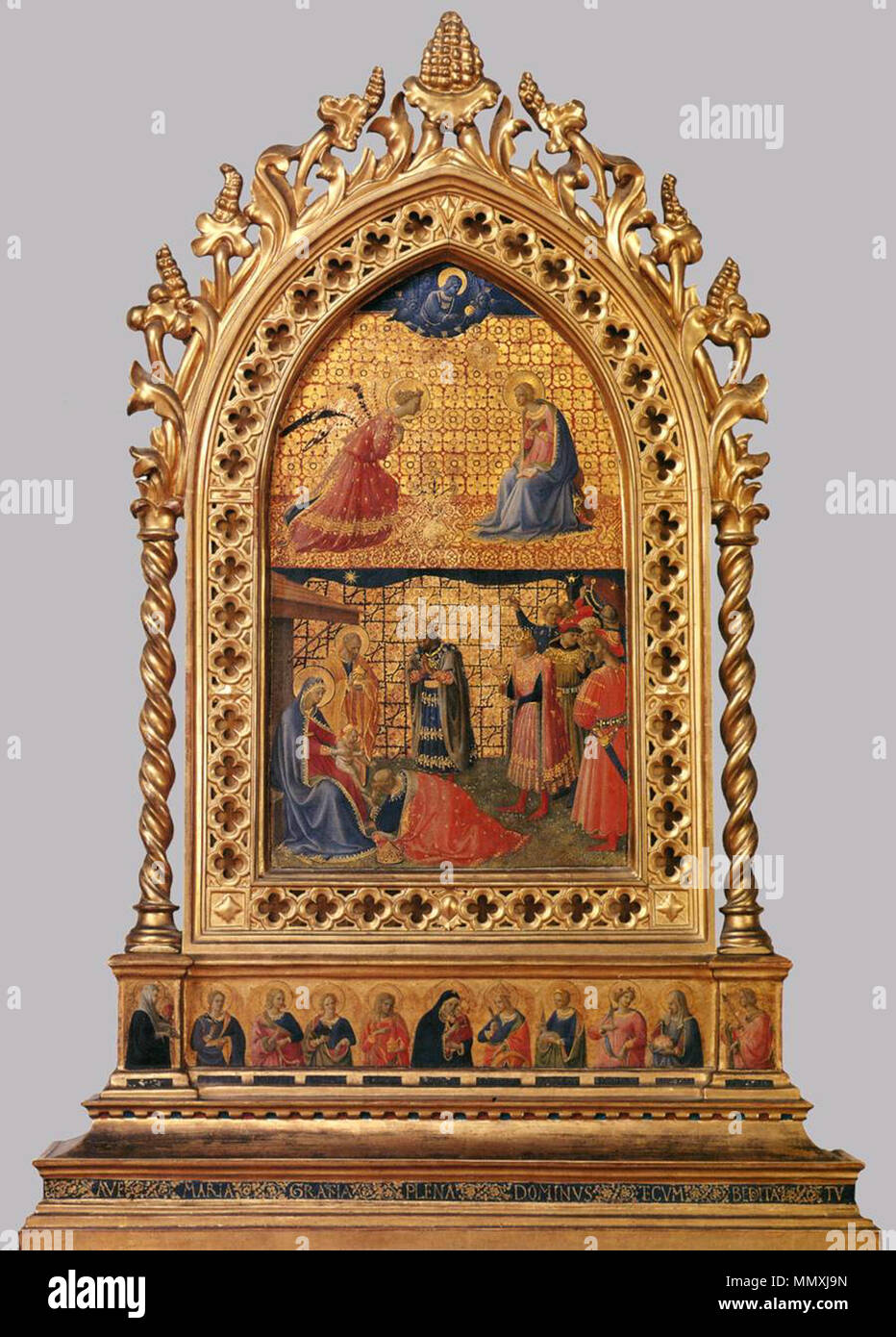 Annonciation et l'Adoration des Mages. circa 1424. Fra Angelico - Annonciation et l'Adoration des Mages - WGA00613 Banque D'Images