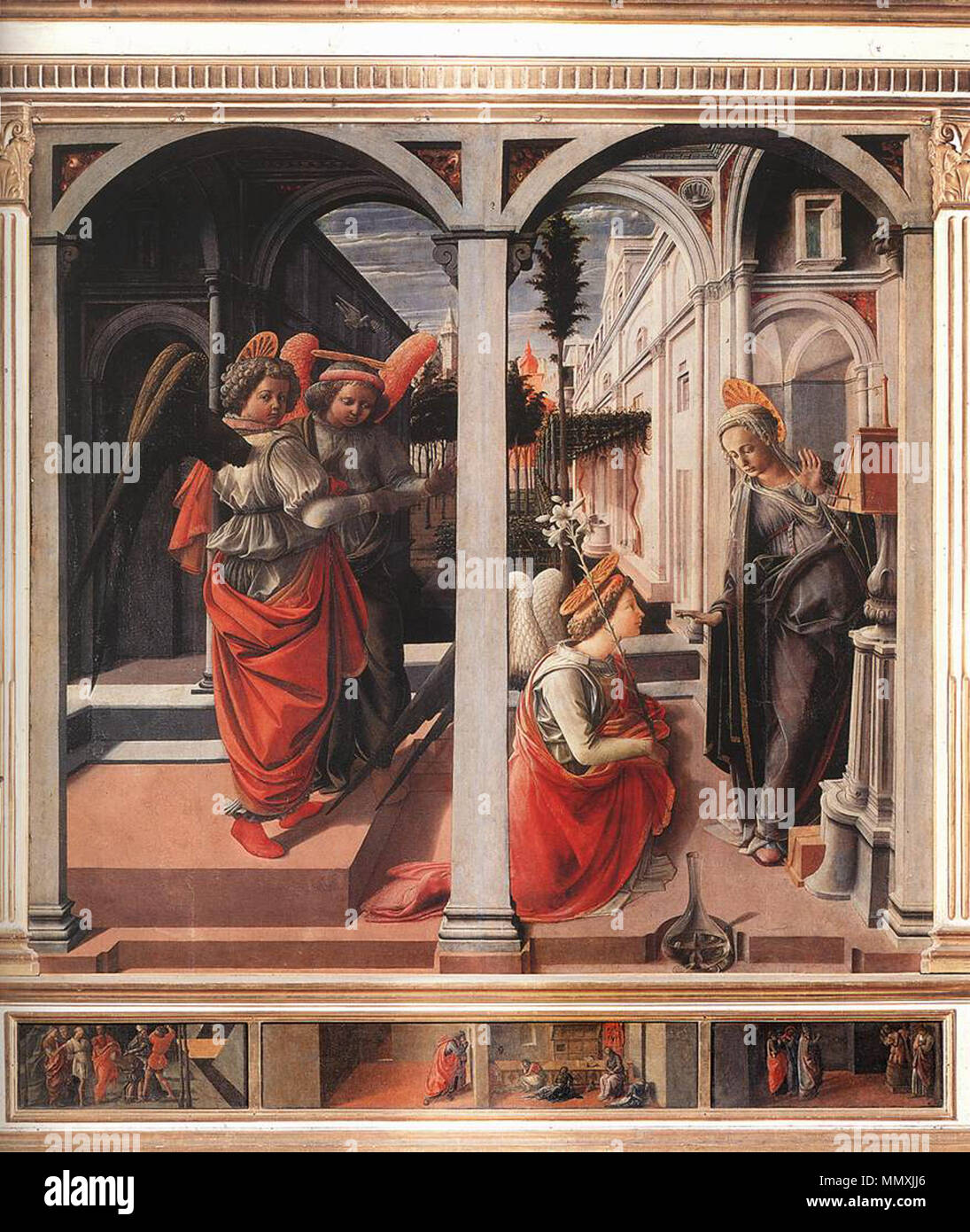 L'Annonciation. circa 1445. Fra Filippo Lippi - Annonciation - WGA13220 Banque D'Images