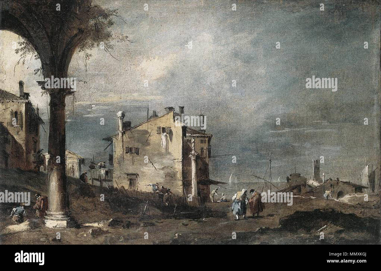 Capriccio avec motifs vénitiens. Années 1760. Francesco Guardi - Capriccio avec motifs Vénitiens - WGA10853 Banque D'Images