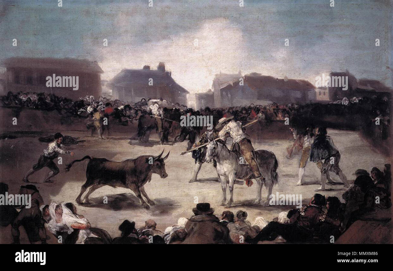Un Village Corrida. Entre 1812 et 1814. Francisco de Goya y Lucientes - Un Village Corrida - WGA10077 Banque D'Images