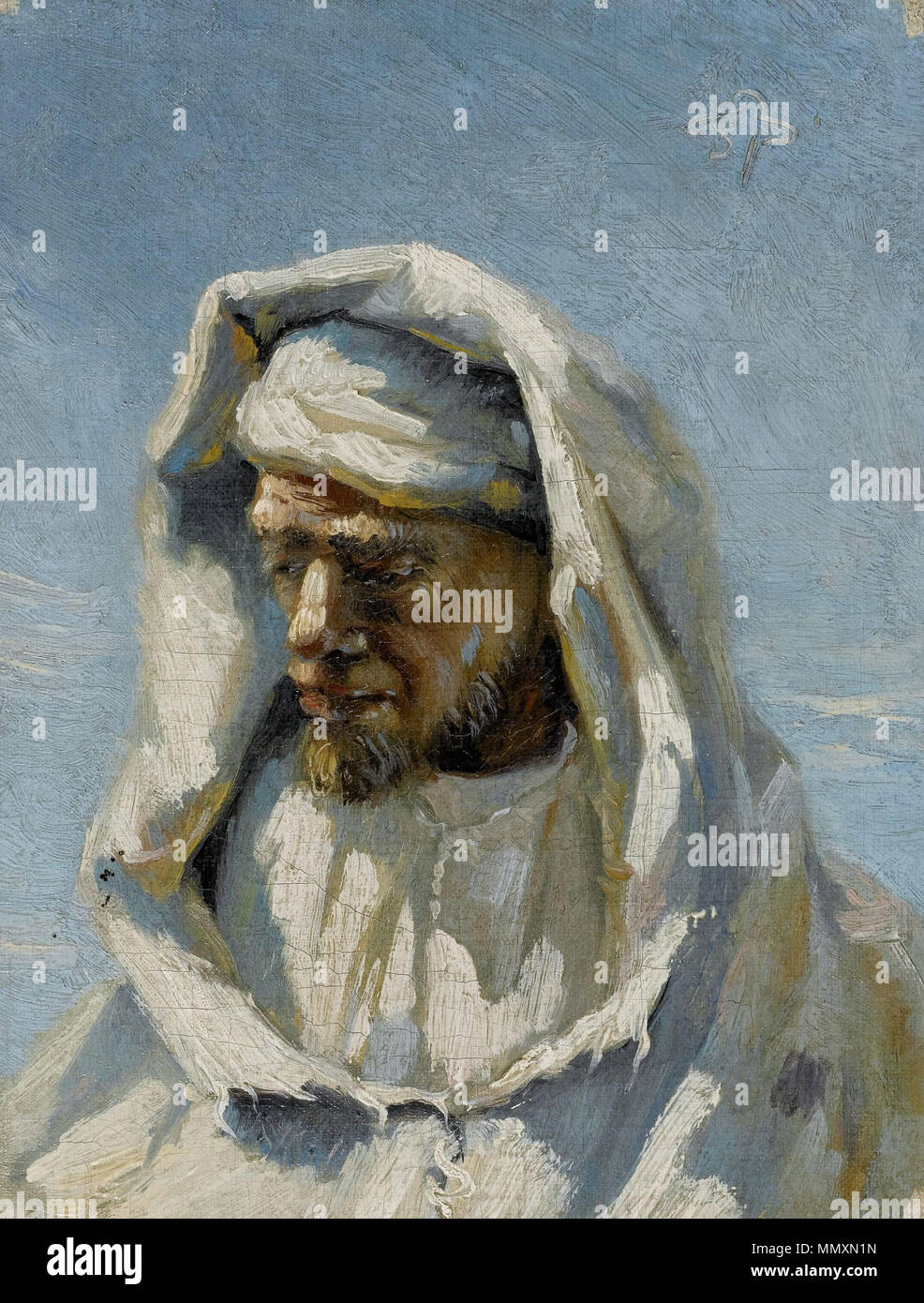 Frank Buchser - Porträt eines Beduinen Banque D'Images