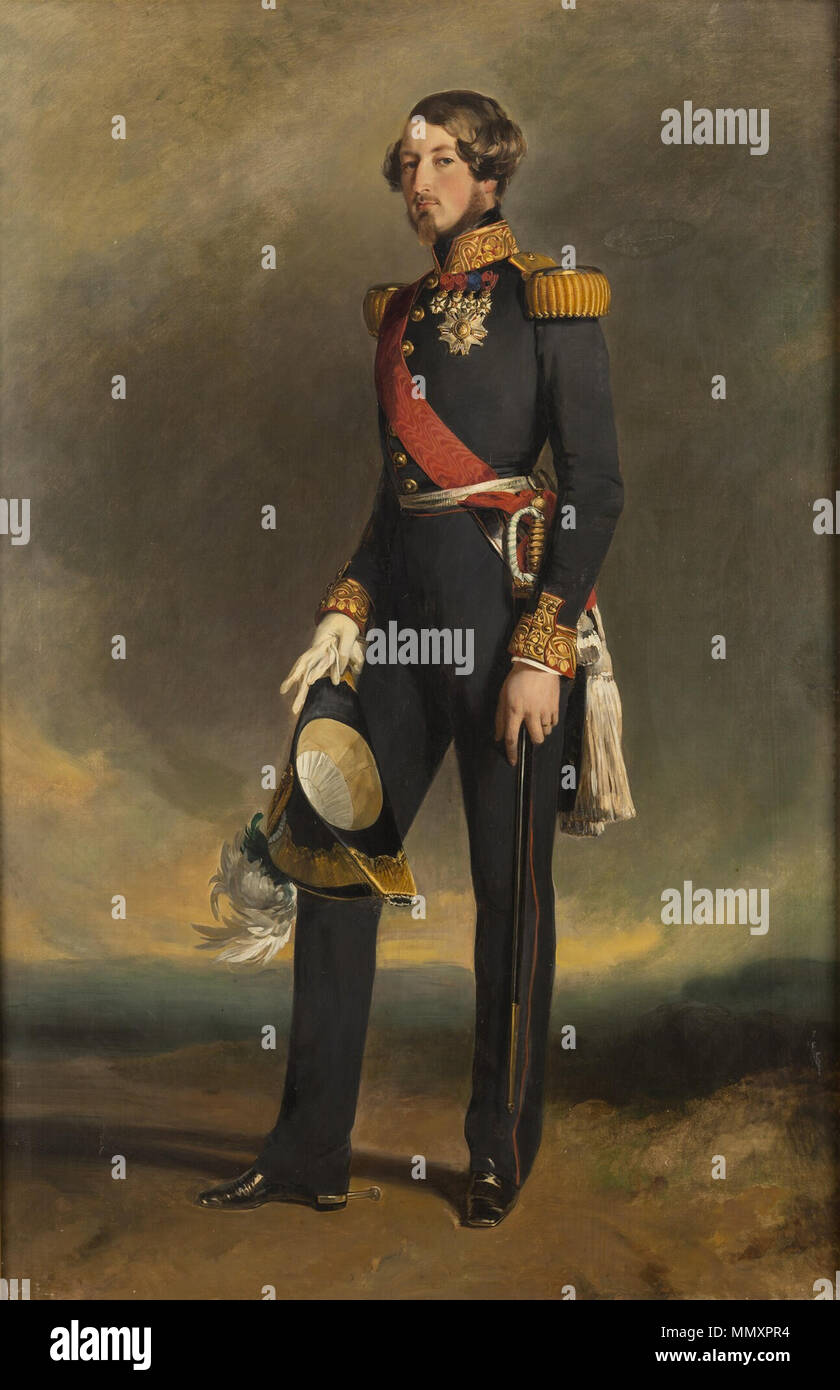 . English : Auguste-Louis-Victor de Saxe-Cobourg-Kohary, prince de Saxe-Cobourg. . Vers 1845. Franz Xaver Winterhalter-à-auguste-louis-victor-prince-de-SAXE-COBOURG-et-gotha-1818-1881 Banque D'Images