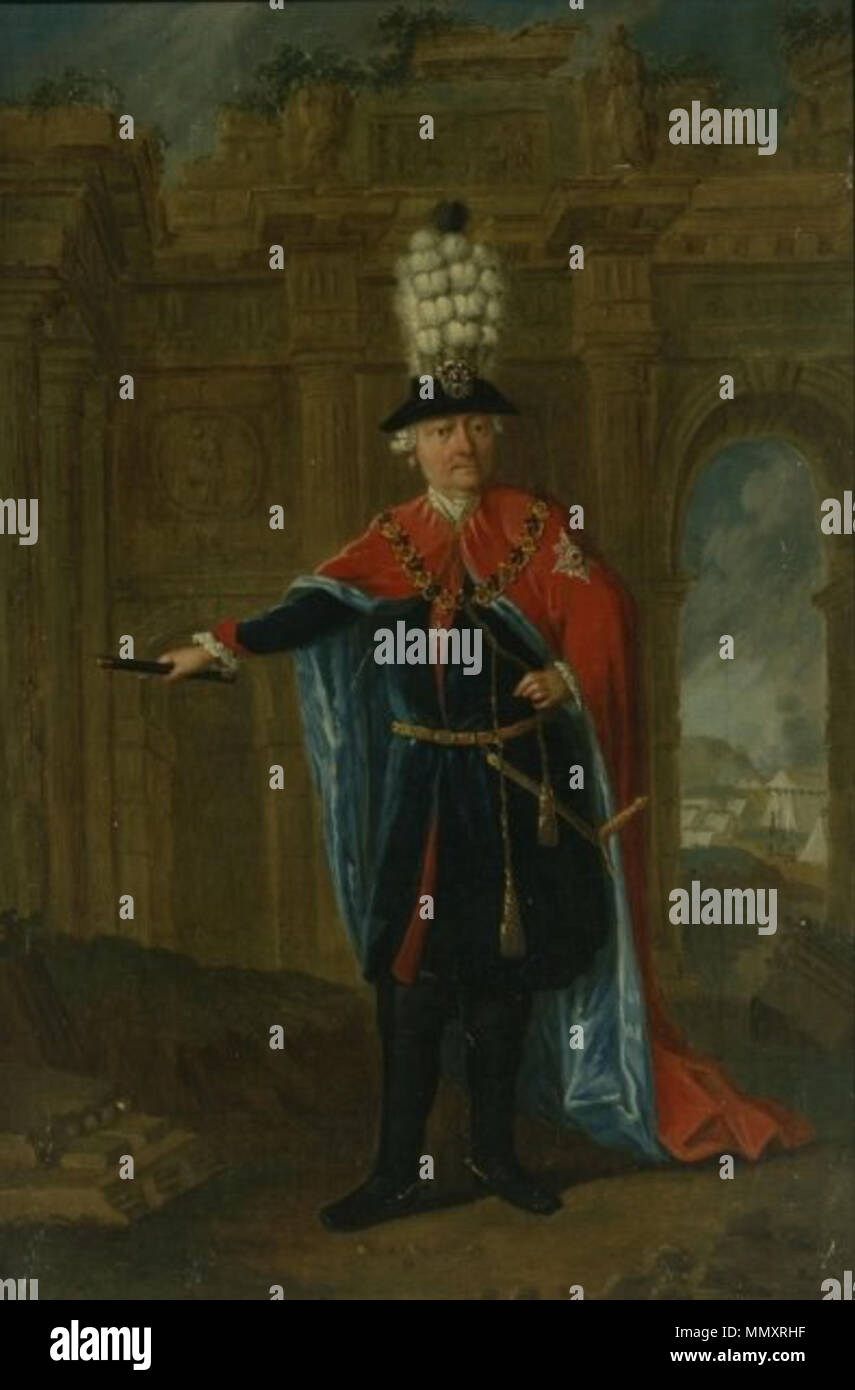 . Anglais : Frédéric le Grand vêtu de la robe de cérémonie de l'ordre de l'Aigle Noir . 18e siècle. Frédéric le Grand vêtu de la robe de cérémonie de l'ordre de l'Aigle Noir Banque D'Images