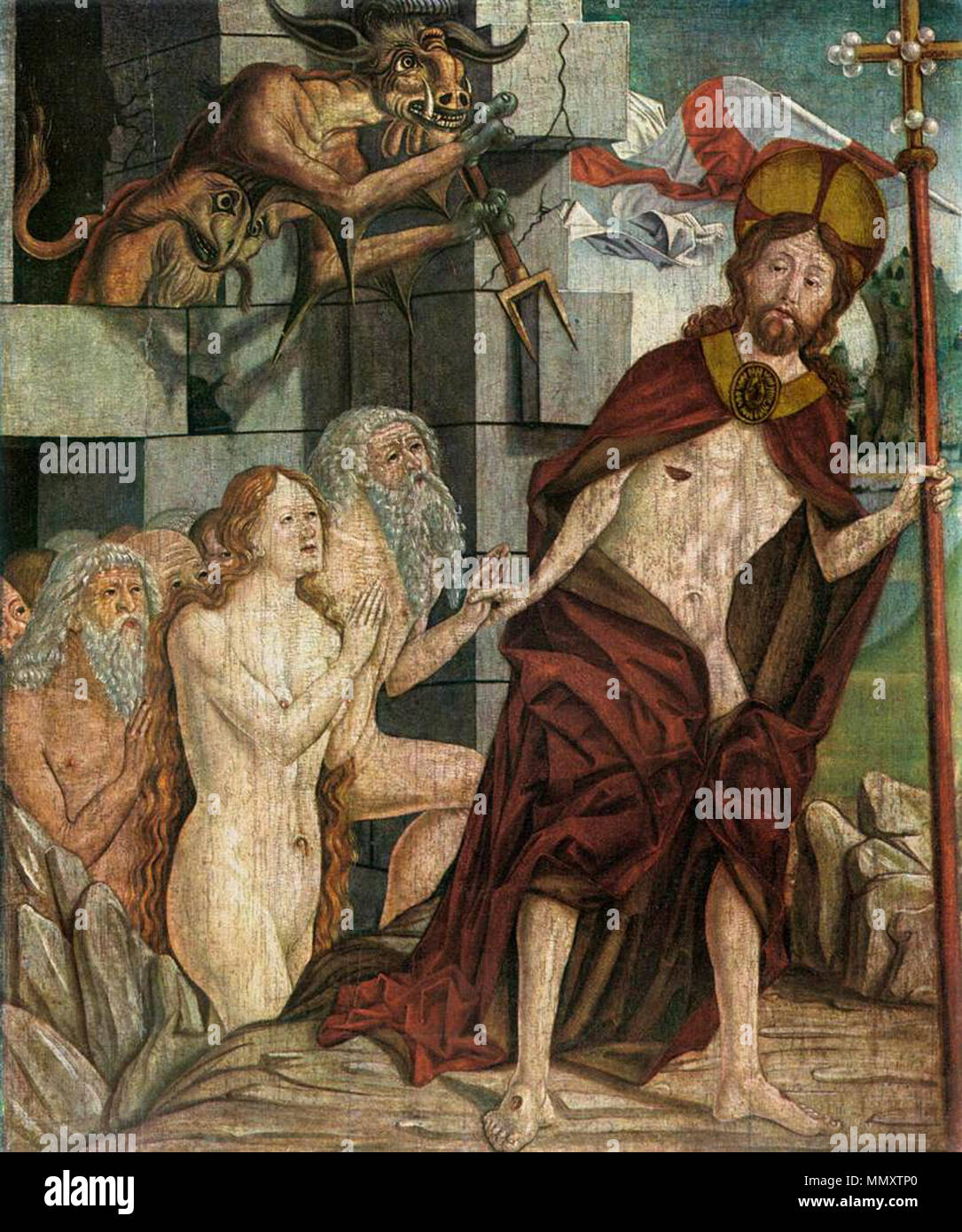 Le Christ dans les limbes. 1460s. Friedrich Pacher - le Christ dans l'incertitude - WGA16804 Banque D'Images