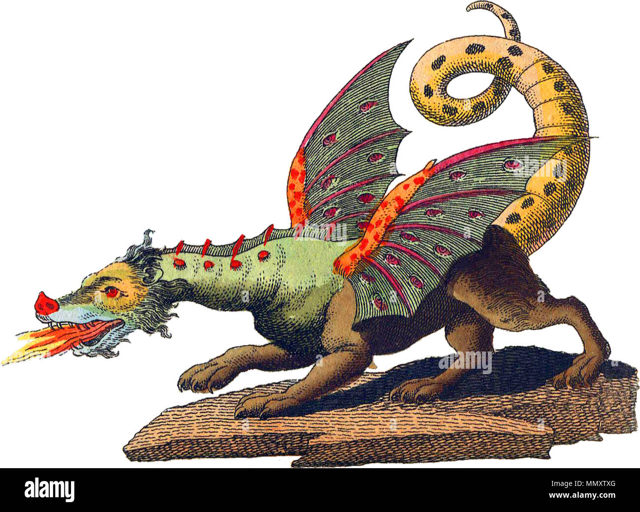 Friedrich-Johann Justin-Bertuch Mythical-Creature--Dragon 1806-détouré Banque D'Images