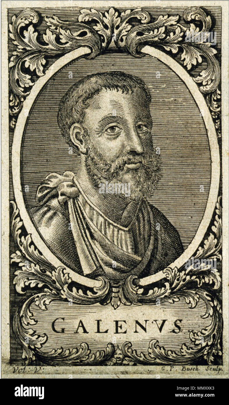 . Portrait de Galen. . 18e siècle. Georg Paul Busch (graveur) Galenus Banque D'Images