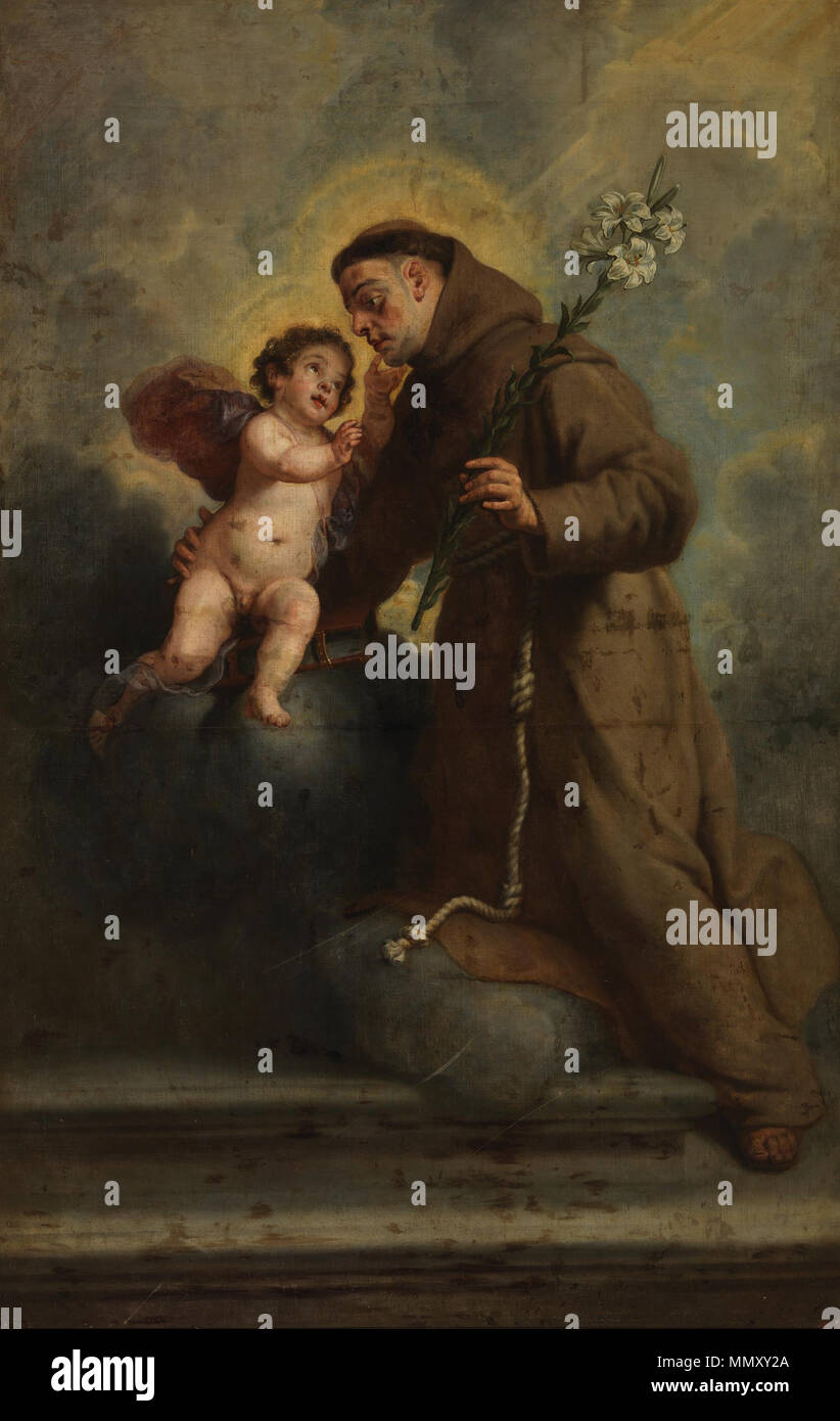 Saint Antoine de Padoue avec l'Enfant Jésus. circa 1655. Gaspar de Crayer - Saint Antoine de Padoue avec l'Enfant Jésus Banque D'Images