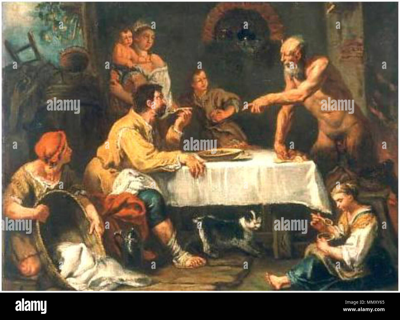 . Le satyre et le paysan . première moitié du 18e siècle. Francesco Fontebasso (1689-1767) peintre italien Description Date de naissance/Décès 24 Janvier 1689 17 août 1767 Lieu de naissance/décès Belluno Belluno, lieu de travail de Venise Venise, Rome, Dresde, Munich contrôle d'autorité : Q744250 : VIAF ?34729128 ISNI : ?0000 0001 0170 3312 ULAN : ?500018106 RCAC : ?c2002043798 : WGA FRANCESCO FONTEBASSO ?, Gaspare WorldCat Gaspare Diziani-Satyr Banque D'Images