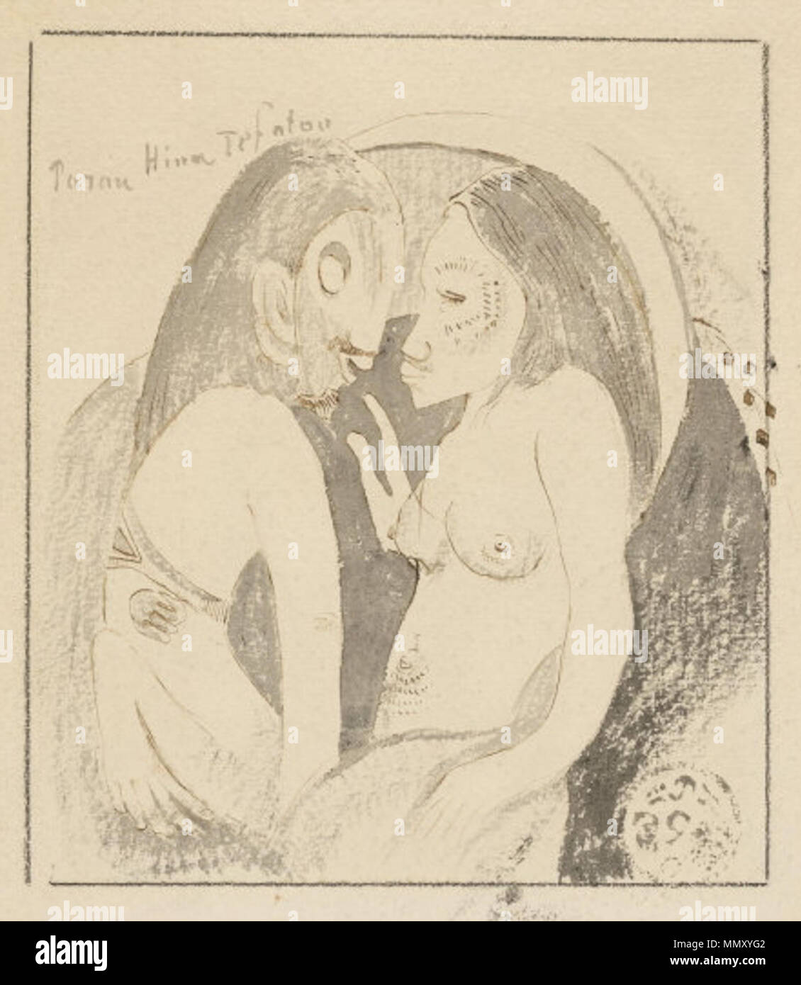 Hina Tefatou tahitien : Parau Mots entre déesse de la Lune et dieu de la Terre. Entre 1893 et 1894. Gauguin Parau Hina Tefatou Banque D'Images