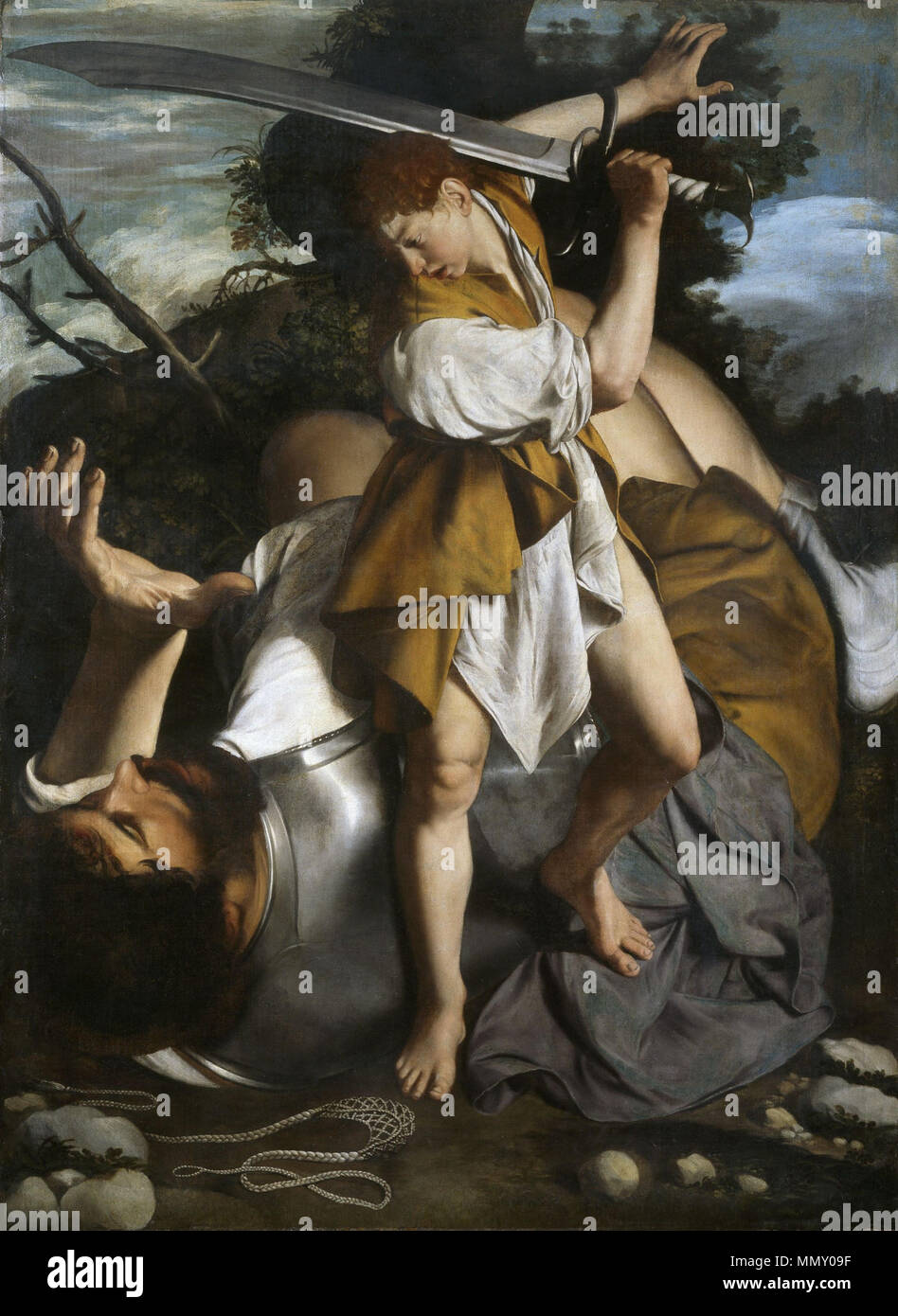 David et Goliath. vers 1605-1607. Orazio Gentileschi - Davide e Golia (Galerie Nationale d'Irlande) Banque D'Images