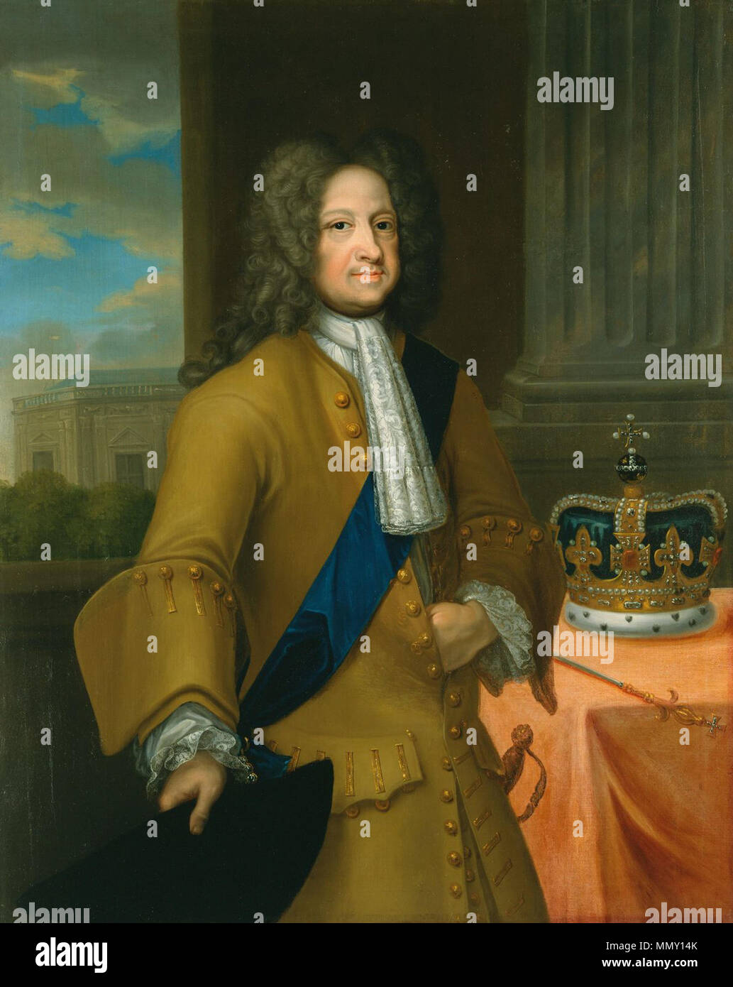 . Anglais : George I de Grande-Bretagne (1660-1727, r. 1714-1727) . 1er quart du 18e siècle. Georg Wilhelm Lafontaine (1680-1745) George-je lafontaine2 Banque D'Images