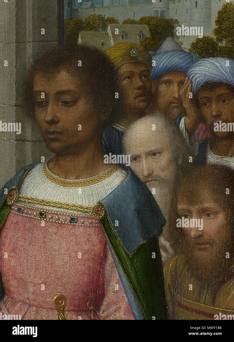 L'Adoration des Mages Gérard David - Adoration des Rois - Google Art Project (rognée) Banque D'Images