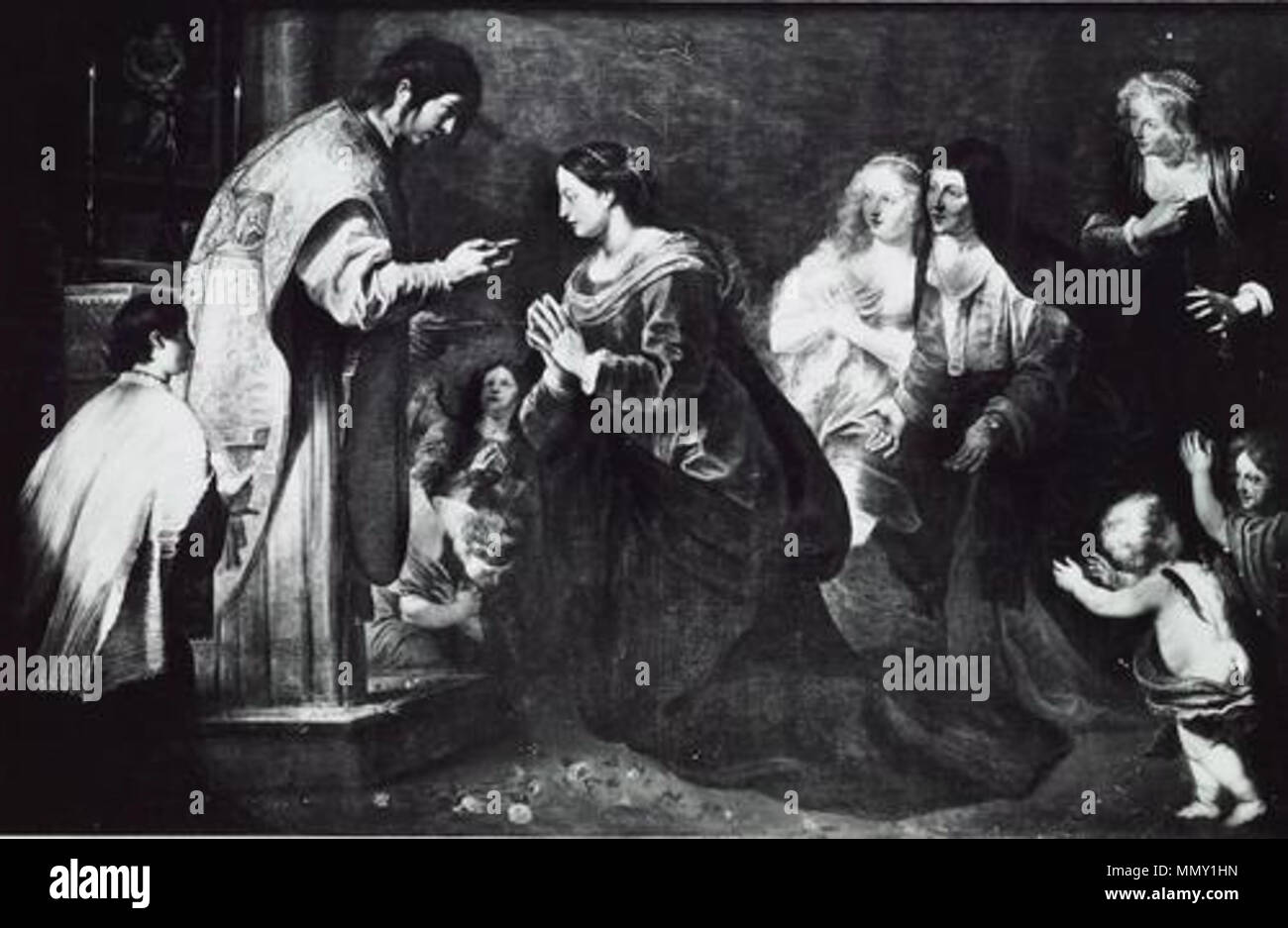 Allemand : Der évangéliste Johannes spendet der Jungfrau Maria die letzte Kommunion. circa 1630/1634. Gerard Seghers 004 Banque D'Images