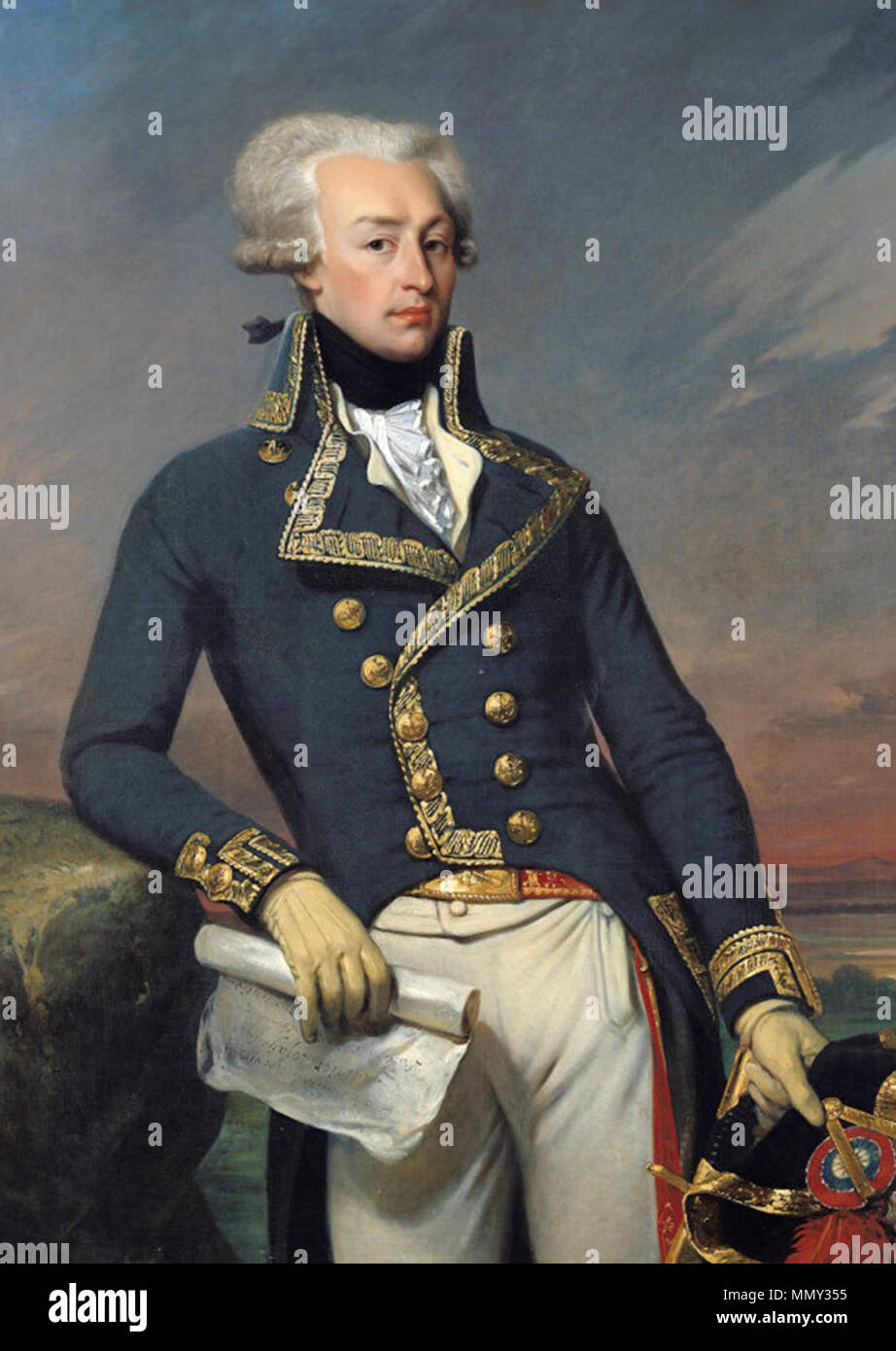 English : Marie-Joseph Paul Yves Gilbert du Motier, marquis de La Fayette (1757-1834), represented in 1792 . 1834. Gilbert du Motier Marquis de Lafayette Banque D'Images