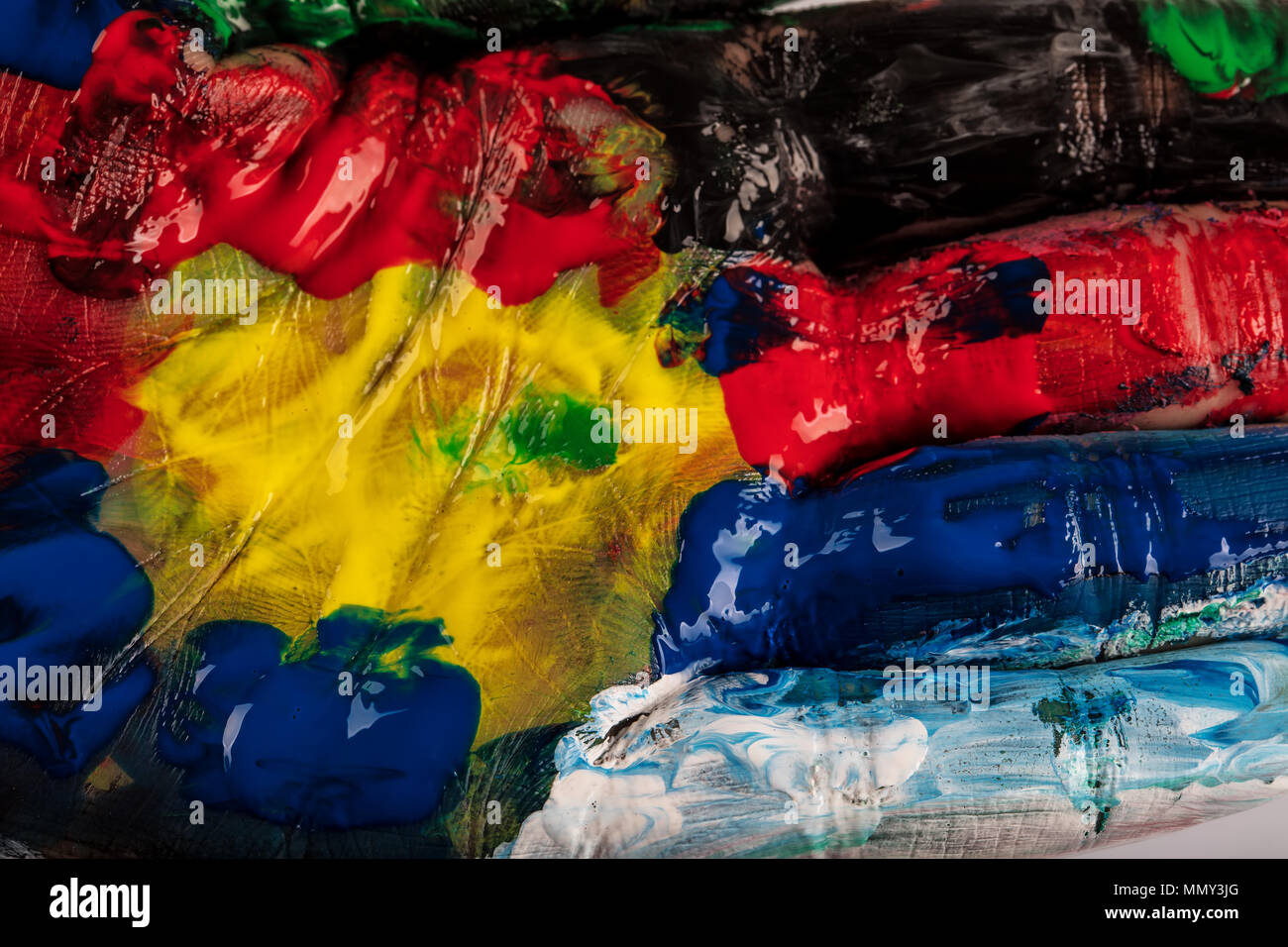 Mains peintes dans différentes positions. Banque D'Images