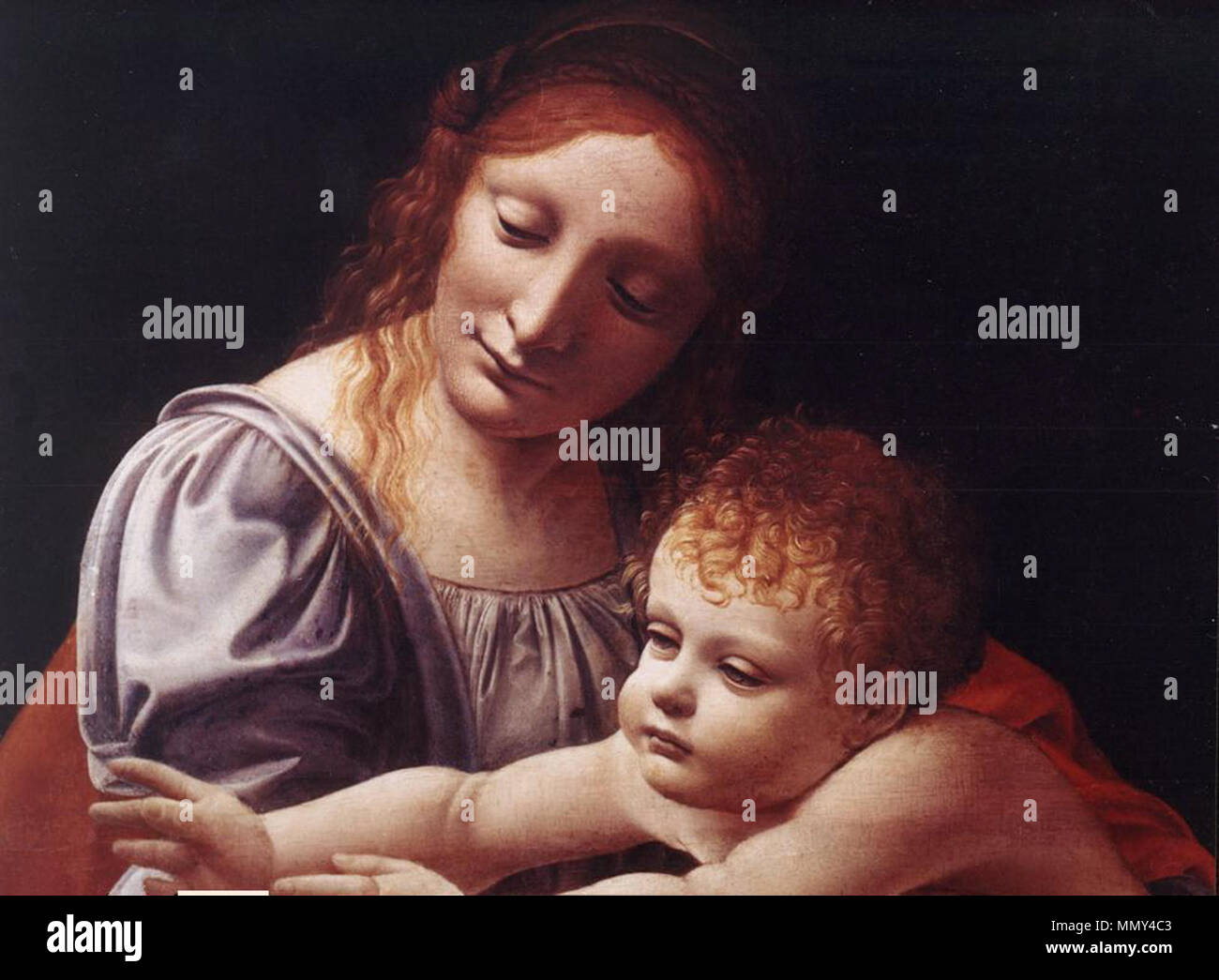 La Vierge à l'enfant (détail). 1490s. Giovanni Antonio Canal - La Vierge à l'enfant (détail) - WGA2389 Banque D'Images