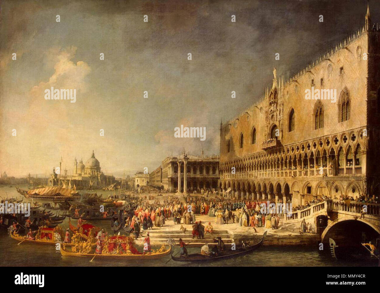 L'arrivée de l'ambassadeur français à Venise. Années 1740. Giovanni Antonio Canal, il Canaletto - Arrivée de l'ambassadeur français à Venise - WGA03934 Banque D'Images