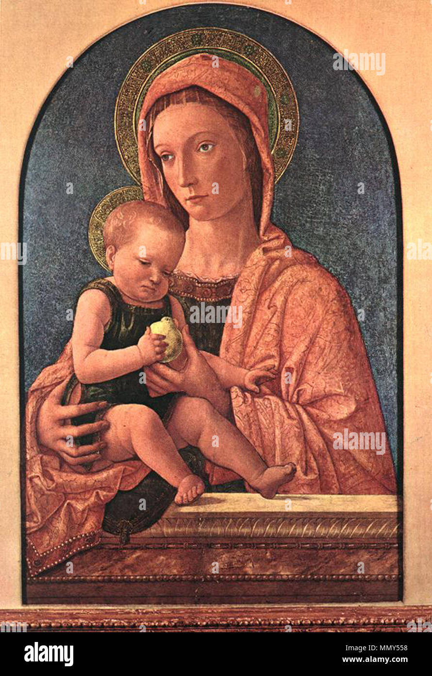 Vierge à l'enfant Italiano : Giovanni Bellini, Madonna col bambino, 1460-65. Pinacoteca del Castello Sforzesco, Milan. . Entre 1460 et 1464. Giovanni Bellini - Vierge à l'enfant - WGA01636 Banque D'Images