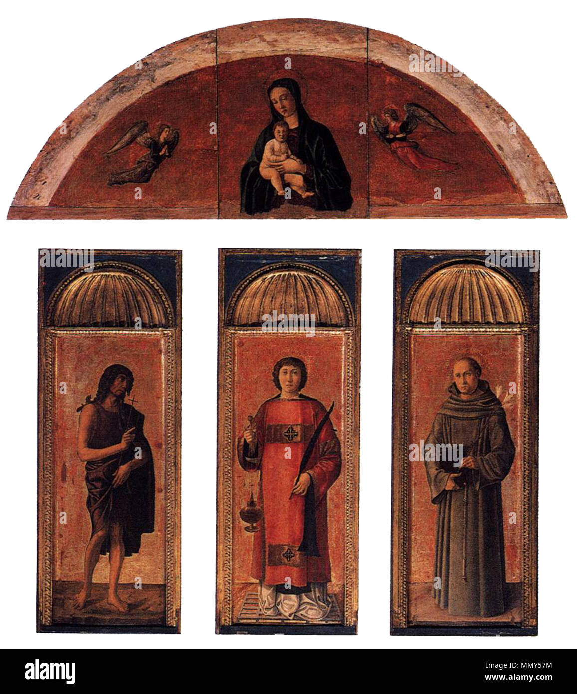 . Trittico di San Lorenzo triptyque triptyque de Saint Laurent. 1464-70. Giovanni Bellini e altri, trittico di San Lorenzo Banque D'Images
