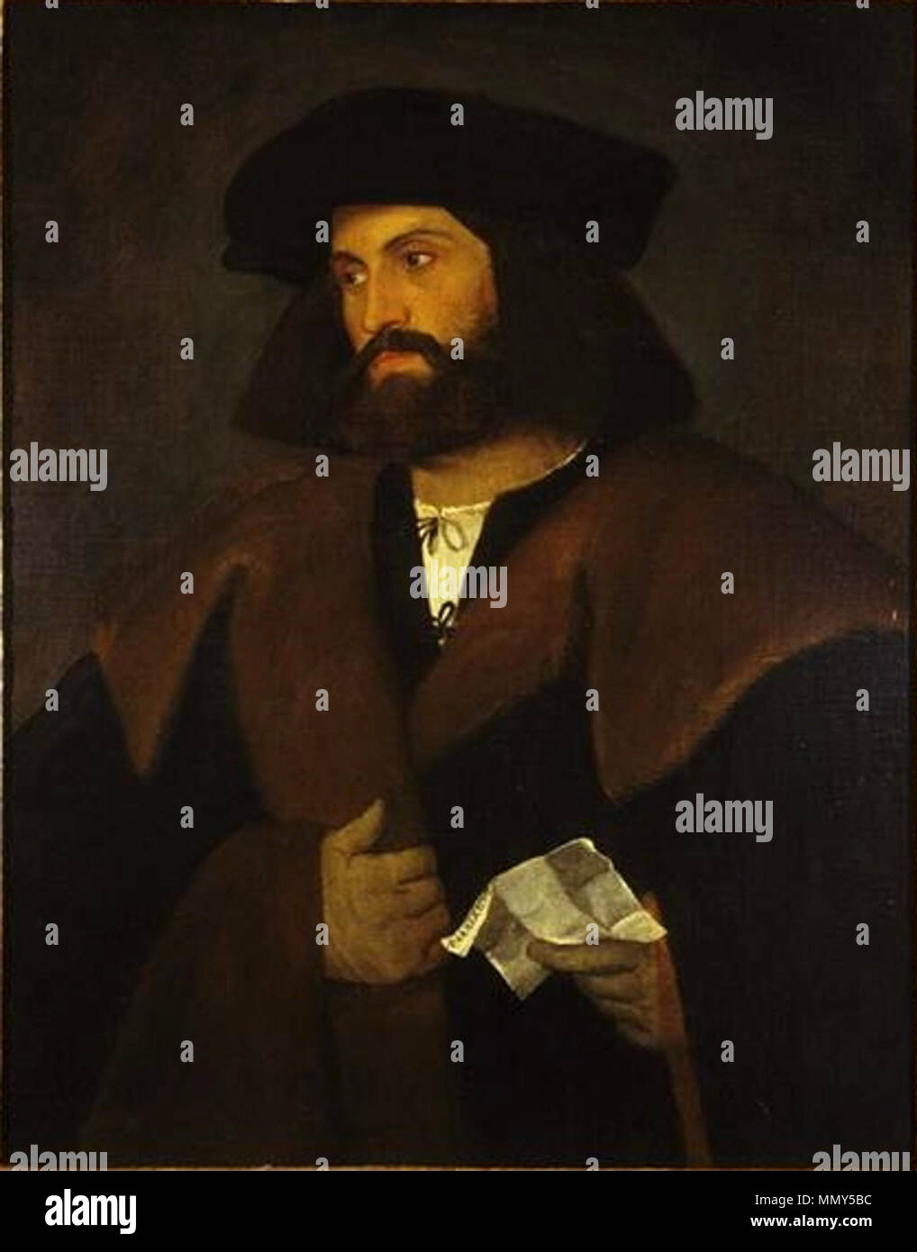 . Portrait d'un membre de la famille Medolago // Philbrook Museum of Art . circa 1518. Giovanni Cariani (1485-1547) Nom de naissance Autres noms : de' Busi Description peintre italien Date de naissance/décès vers 1485 après le 26 novembre 1547 Lieu de naissance/décès San Giovanni Bianco Venise Venise, lieu de travail de contrôle de l'autorité de Bergame : Q976391 : VIAF ?19953613 ISNI : ?0000 0000 8099 3479 ULAN : ?500011806 RCAC : ?n84024837 : WGA ?CARIANI, Giovanni Giovanni Cariani 007 WorldCat Banque D'Images