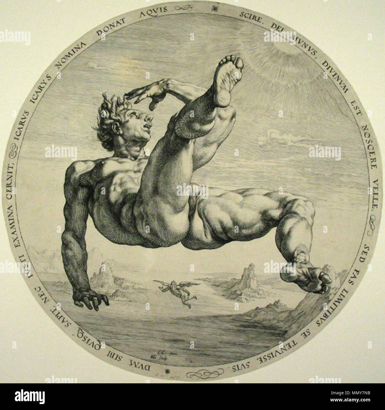 . À partir de la série les 4 disgracers Icare. 1588. Hendrik Goltzius (1558-1617) Noms alternatifs Hendrick Goltius, Hendrick Goltz, Hendrick Golzius, Hendrick van Bracht, Hendricus Goltzius Hendrick Goltzius, Henricus, Gols, Hendrik Gols, Hendrik Goltz, Hendrik Goltius, Henrik Golzius néerlandais Description peintre, dessinateur, graveur et éditeur Date de naissance/décès Février 1558 1 janvier 1617 Lieu de naissance/décès Bracht, Brüggen Haarlem 1577-1617 Période de travail lieu de travail Duisburg (1561), Haarlem (1577-1590), Italie (1590-1591), Haarlem (août 1591-1617) contrôle d'autorité Banque D'Images