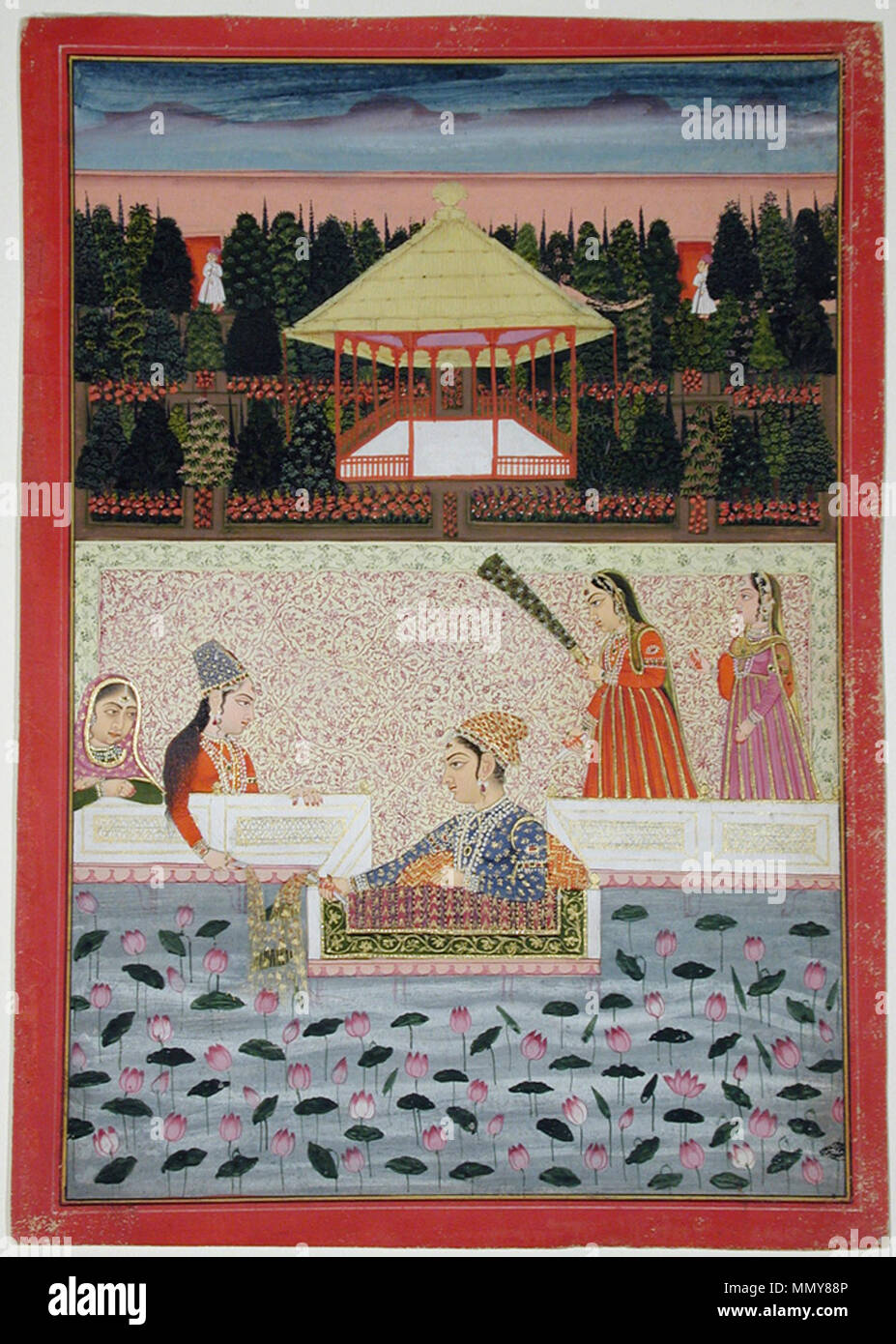 . Anglais : un prince et princesse jouer avec les cierges magiques par un lotus pool. Date de création : ca. Affichage 1760 Dimensions : 8 1/16 in. x 5 21/32 in. (20,5 cm x 14,4 cm) de la ligne de crédit : Edwin Binney 3ème Numéro : 1990.858 Collection : Le San Diego Museum of Art . 6 septembre 2011, 14:28:39. Inconnu un prince et princesse jouer avec les cierges magiques par un lotus extérieure (6125110278) Banque D'Images