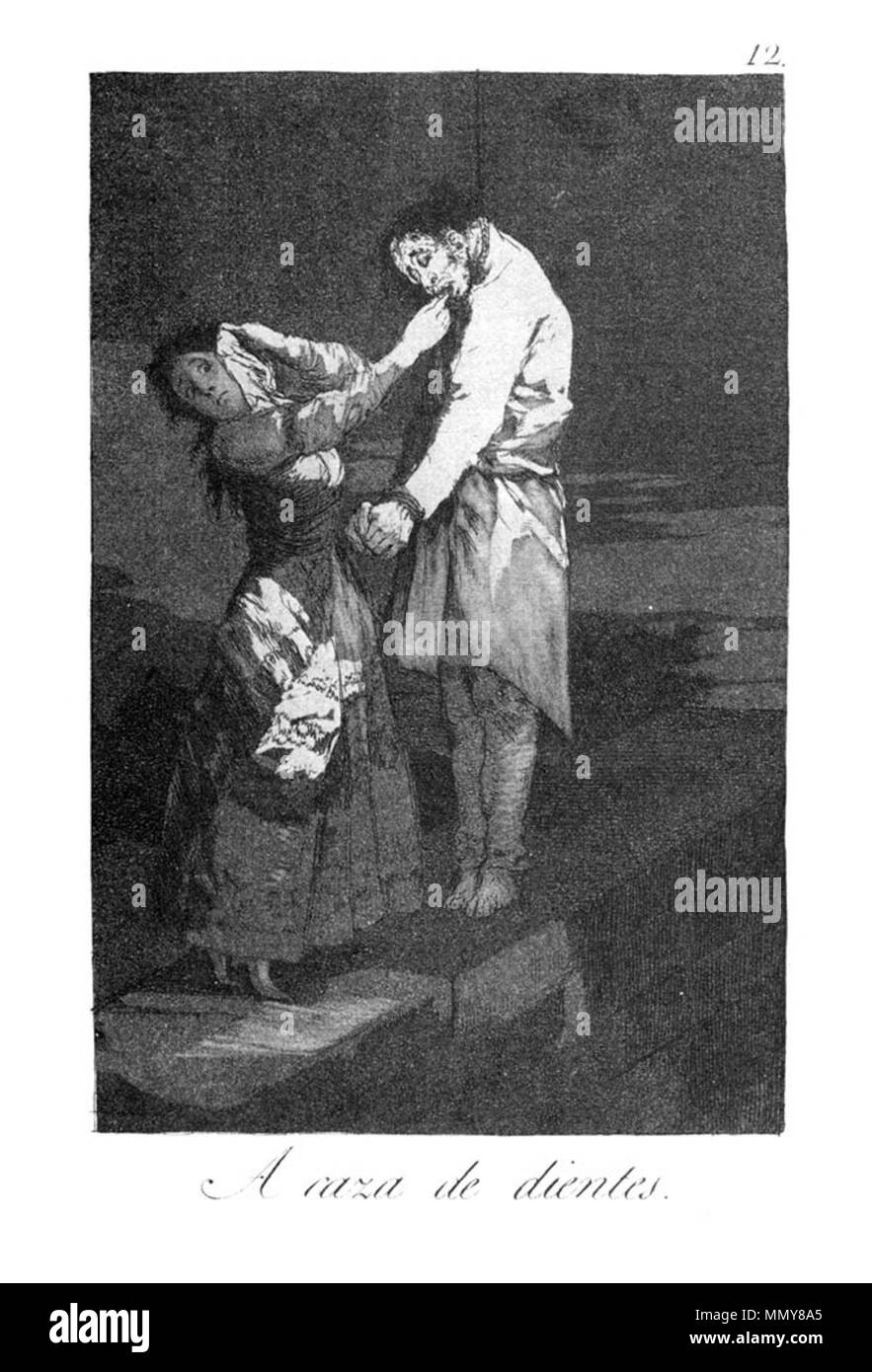 . Los Caprichos est un ensemble de 80 gravures aquatintes créé par Francisco Goya pour publication en 1799. . 1799. Francisco Goya (1746-1828) Noms alternatifs Francisco Goya Lucientes, Francisco de Goya y Lucientes, Francisco José Goya Lucientes Description l'espagnol, peintre, graveur, lithographe, graveur et aquafortiste Date de naissance/décès 30 Mars 1746 16 avril 1828 Lieu de naissance/décès Fuendetodos Bordeaux lieu de travail Madrid, Saragosse, Bordeaux contrôle d'autorité : Q5432 : VIAF ?54343141 ISNI : ?0000 0001 2280 1608 ULAN : ?500118936 RCAC : ?n79003363 NLA : ?36545788 - Caprichos de Goya WorldCat (12 Banque D'Images
