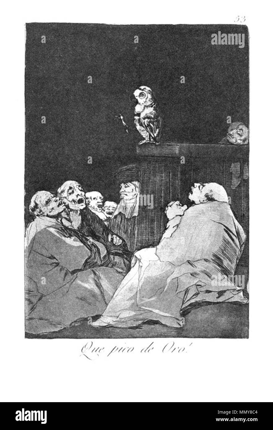 . Los Caprichos est un ensemble de 80 gravures aquatintes créé par Francisco Goya pour publication en 1799. . 1799. Francisco Goya (1746-1828) Noms alternatifs Francisco Goya Lucientes, Francisco de Goya y Lucientes, Francisco José Goya Lucientes Description l'espagnol, peintre, graveur, lithographe, graveur et aquafortiste Date de naissance/décès 30 Mars 1746 16 avril 1828 Lieu de naissance/décès Fuendetodos Bordeaux lieu de travail Madrid, Saragosse, Bordeaux contrôle d'autorité : Q5432 : VIAF ?54343141 ISNI : ?0000 0001 2280 1608 ULAN : ?500118936 RCAC : ?n79003363 NLA : ?36545788 - Caprichos de Goya WorldCat (53 Banque D'Images