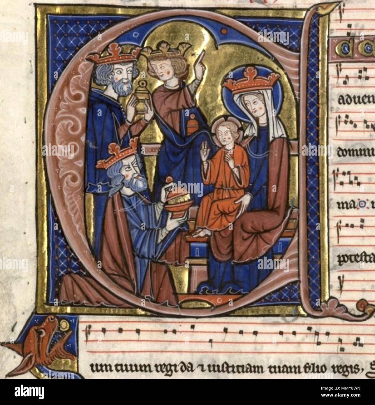 Le Graduel d'Aliénor - Adoration des Mages Banque D'Images