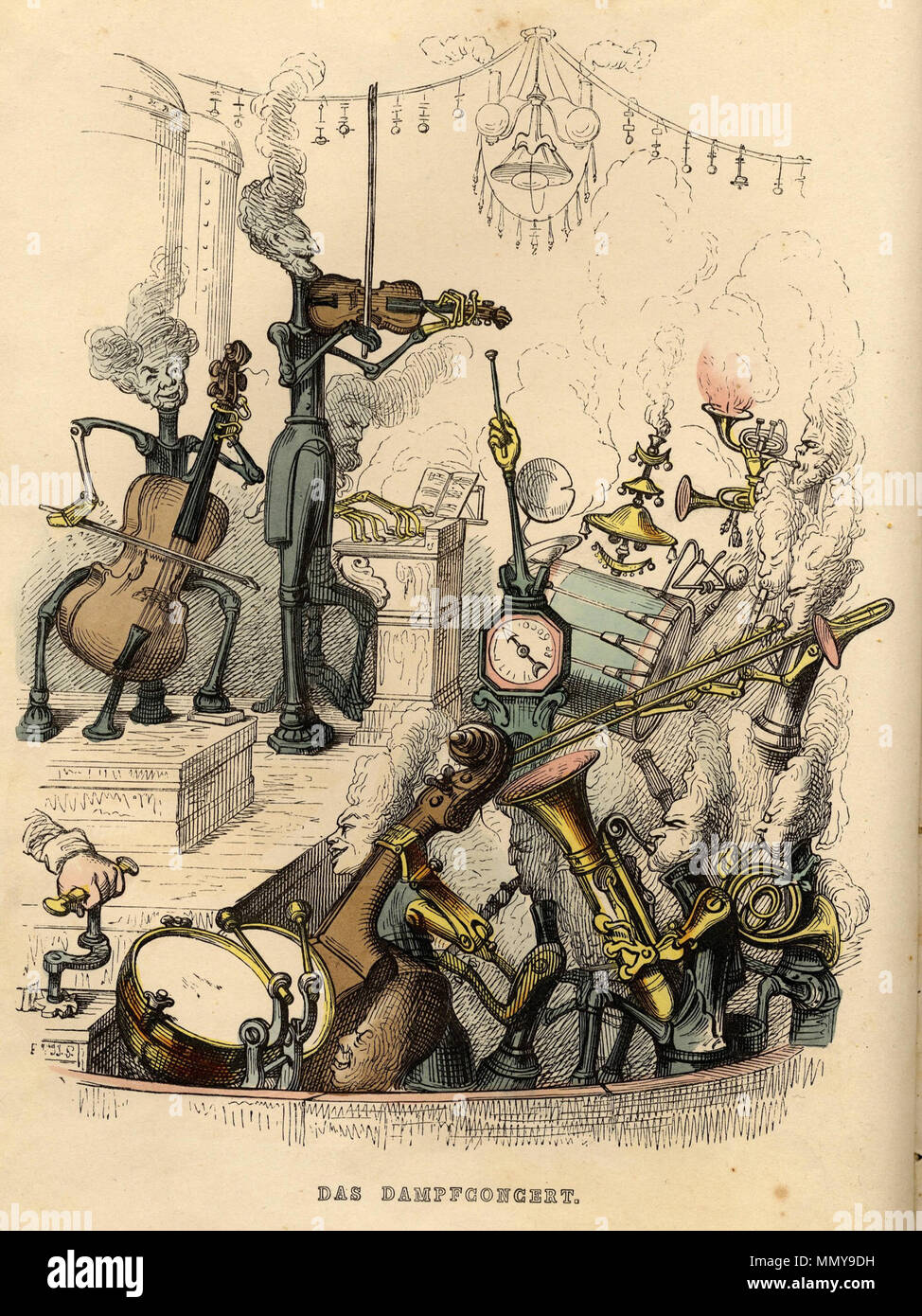 . Anglais : Illustration de "Un Autre Monde" par l'artiste français Grandville, chapitre II. Deutsch : Das en Dampfconcert. Illustration des französischen Künstlers Grandville dans Eine andere Welt (Un Autre Monde), chapitre II. Cover-Artwork Queen-Single das der le spectacle doit continuer basiert auf diesem Motiv (Vorderseite) . 1844. Jean Ignace Isidore Gérard Grandville Jean-Jacques Grandville, Autres noms Jean Ignace Isidore Gérard, J.J. Grandville, Grandville caricaturiste français Description, illustrateur et peintre Date de naissance/décès 13 Septembre 1803 / 1803 17 mars 1847 / 1847 Loca Banque D'Images