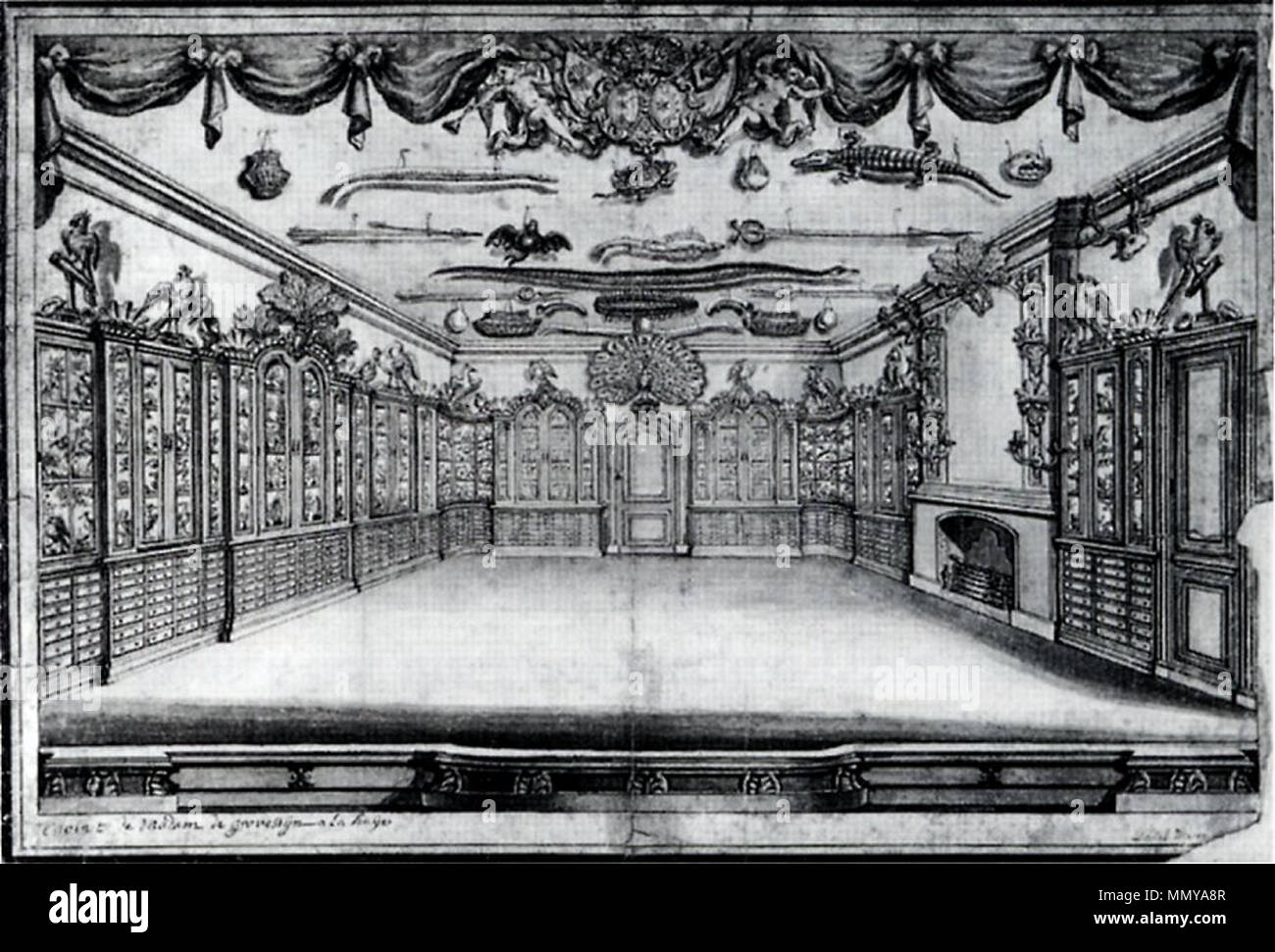 . French : Photo de l'curiocabinet de Catharina Sirtema van Grovestins à La Haye . 1756. Daniel Marot, le jeune Grovestin Banque D'Images