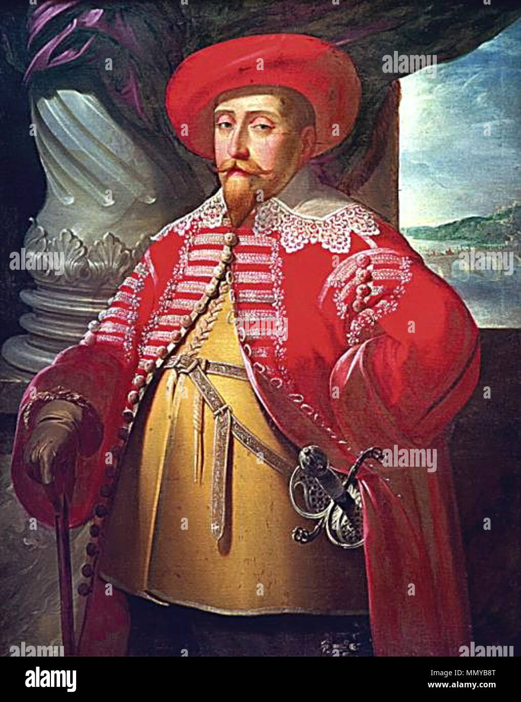 Gustave II Adolphe de Suède en polonais par couche. 1632. Gustav II Adolf par Merian Banque D'Images