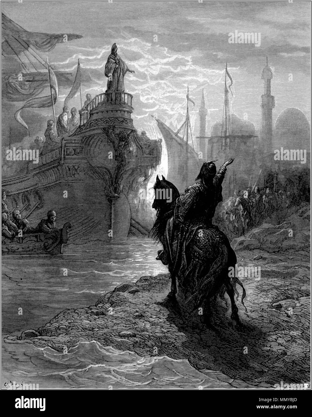 Gustave dore croisades palabrer avec mourzoufle dandolo Banque D'Images