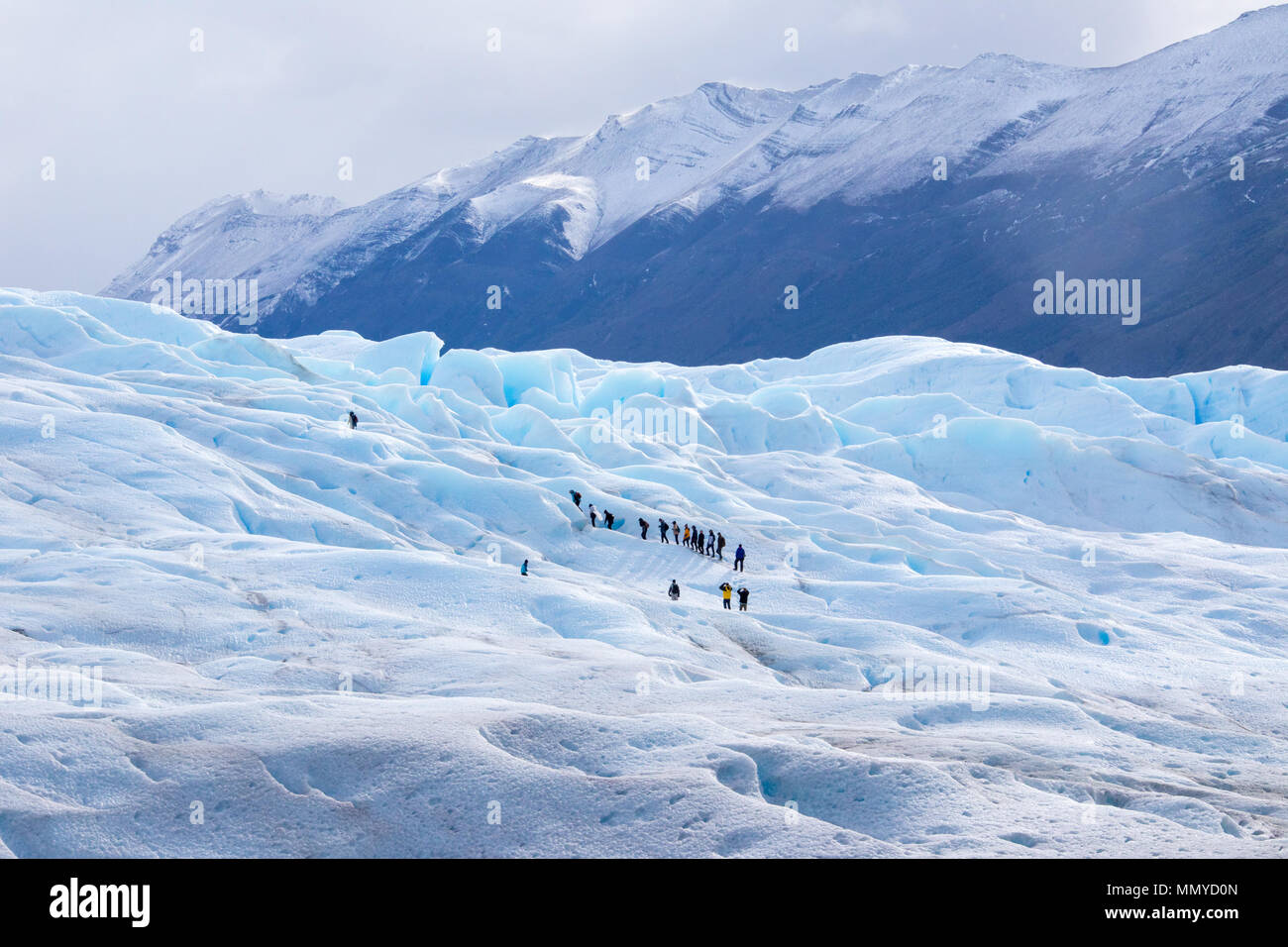 Trekking sur le glacier Perito Moreno, Parque Nacional Los Glaciares, Argentine Banque D'Images