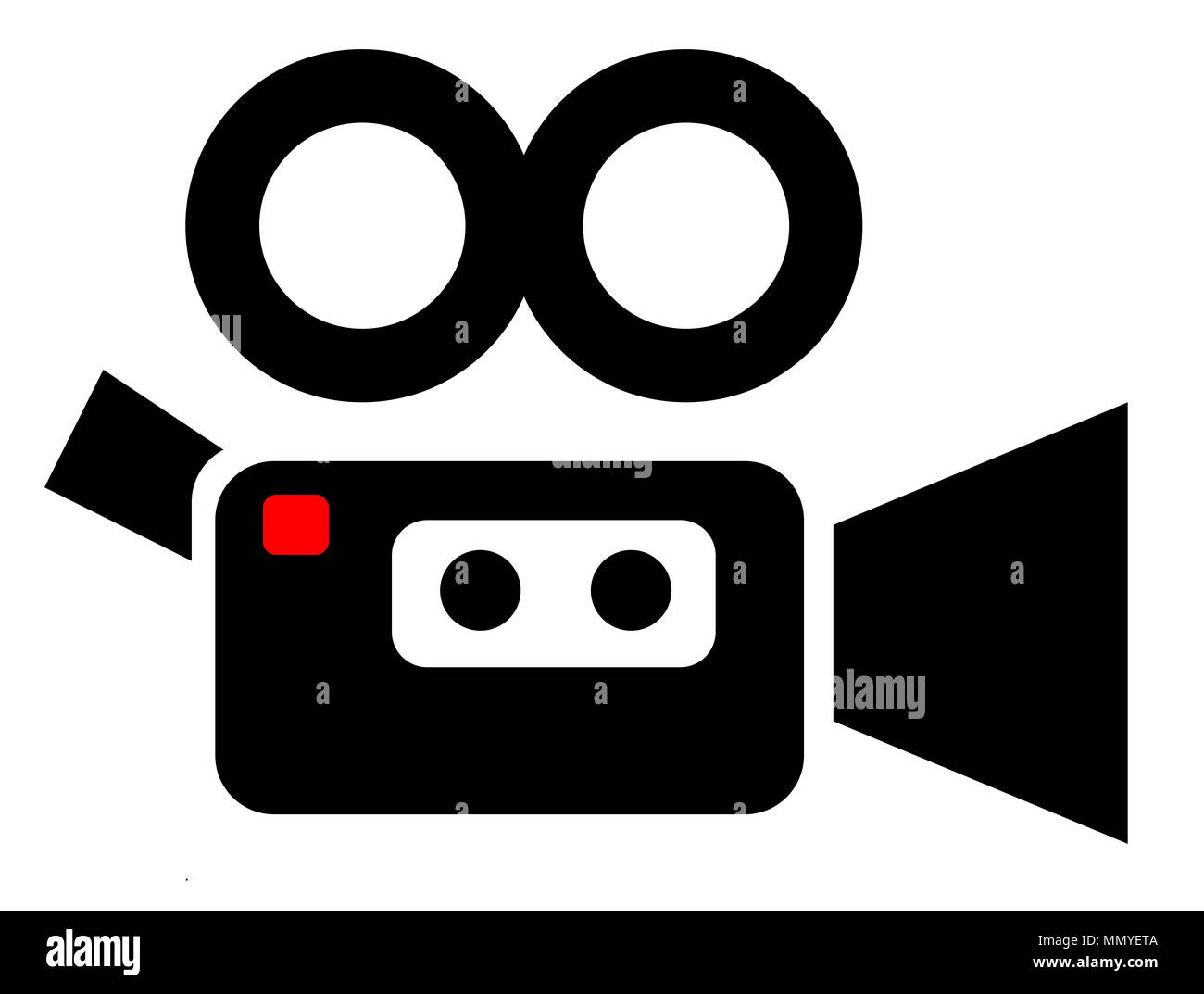 L'icône de caméra vidéo simple sur fond blanc Banque D'Images