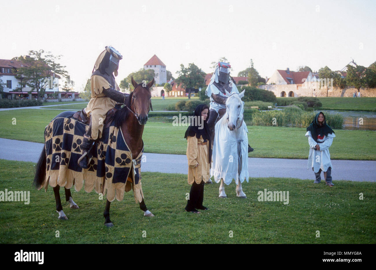 Gotland VISBY contribuant à la semaine médiévale 2000 en costumes historiques Banque D'Images