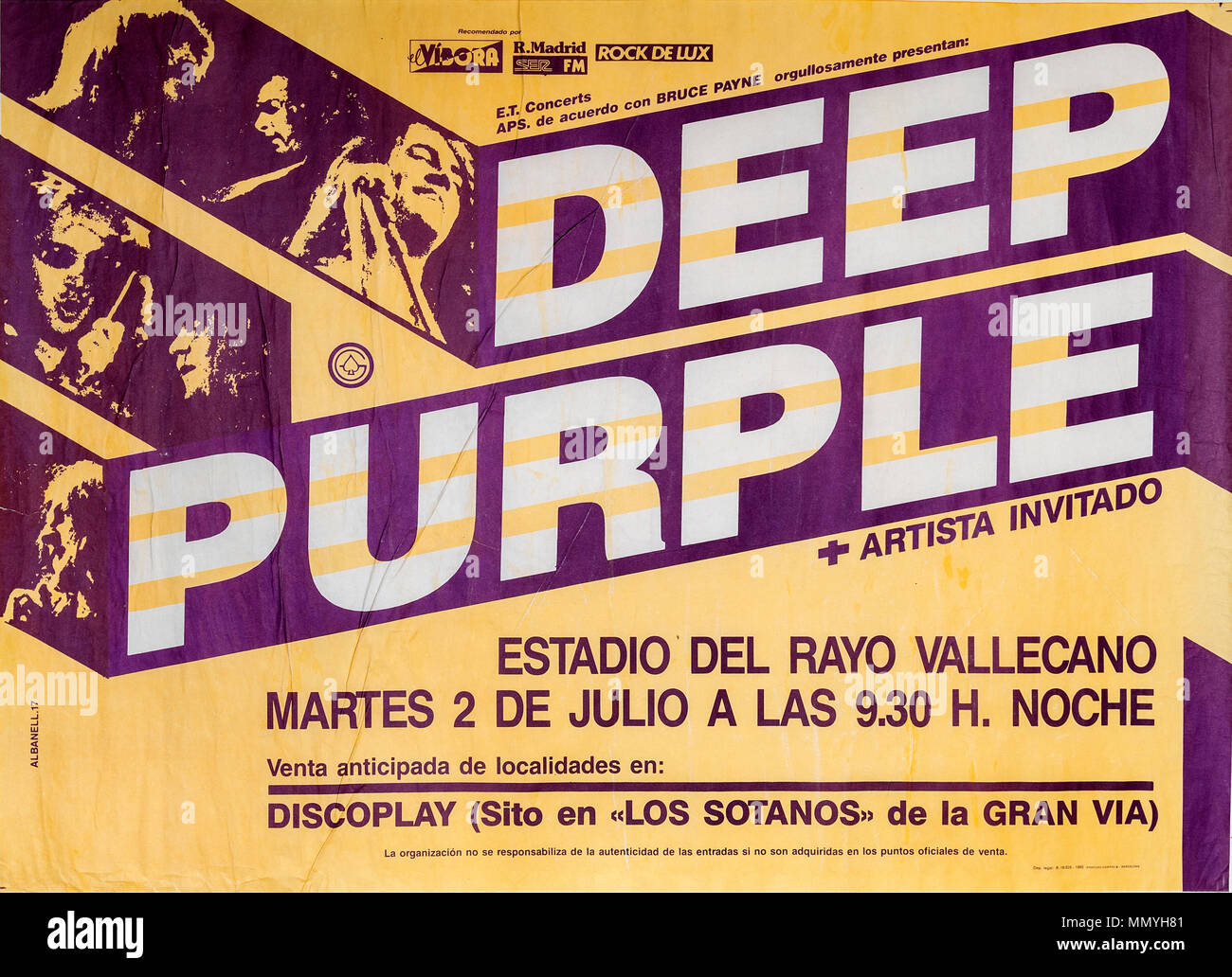 Deep Purple en concert, Madrid 1985, concert de musique ancienne Banque D'Images