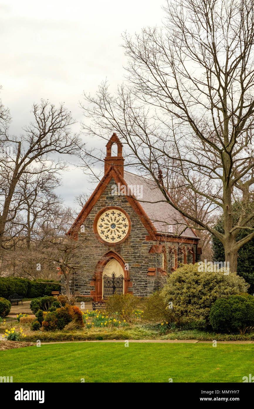 James Renwick chapelle, cimetière d'Oak Hill, 3001 R Street NW, Washington, DC Banque D'Images