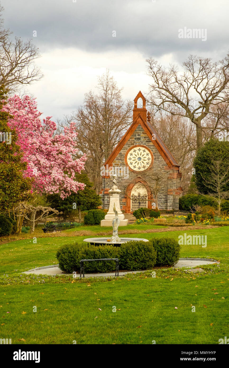 James Renwick chapelle, cimetière d'Oak Hill, 3001 R Street NW, Washington, DC Banque D'Images