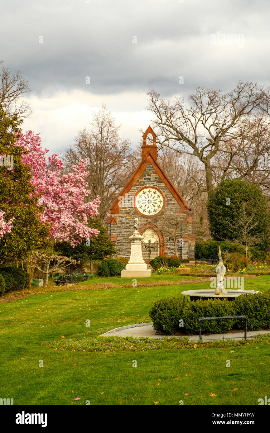 James Renwick chapelle, cimetière d'Oak Hill, 3001 R Street NW, Washington, DC Banque D'Images