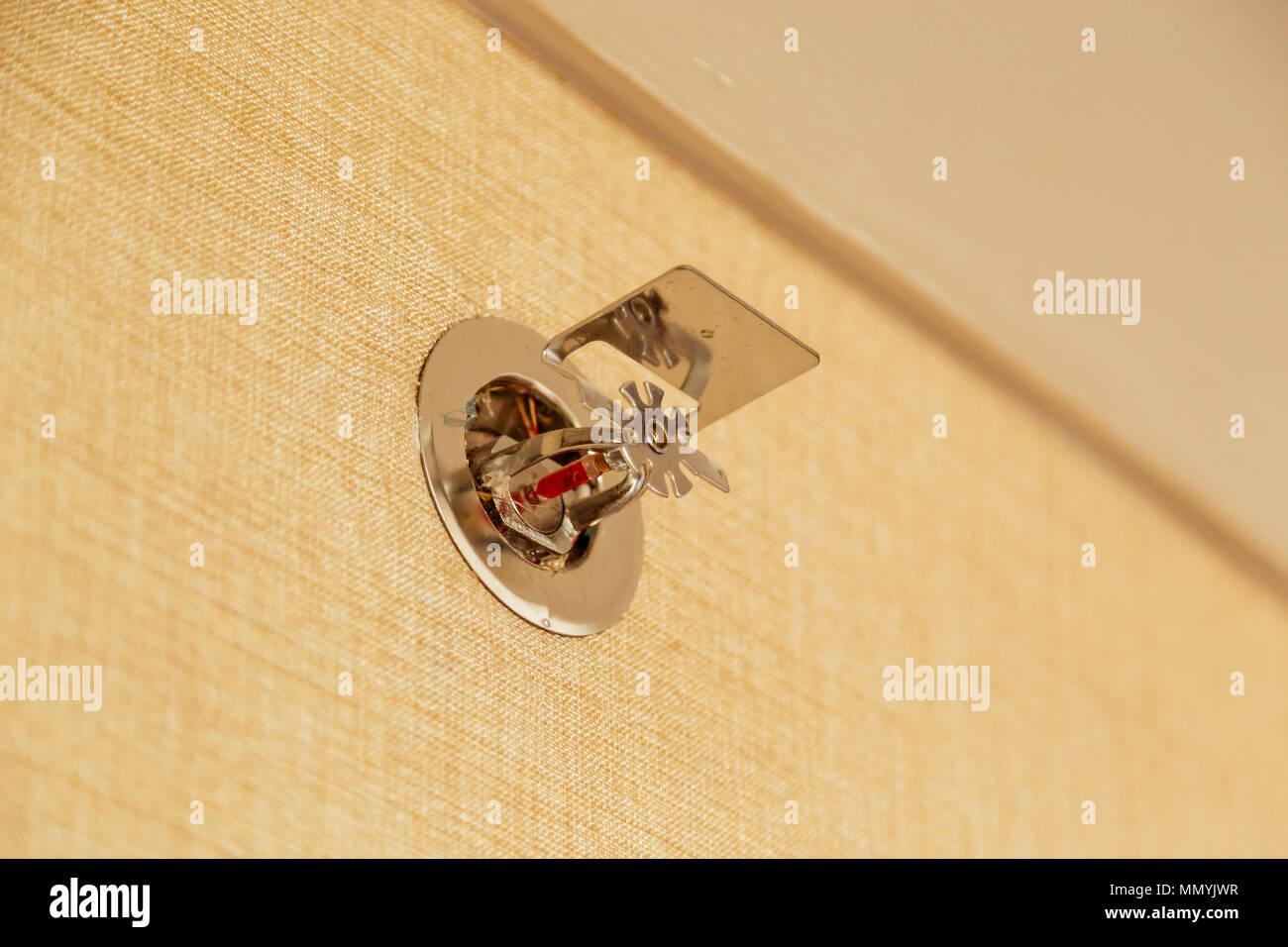 Sur un mur de feu de secours en cas d'incendie, Banque D'Images