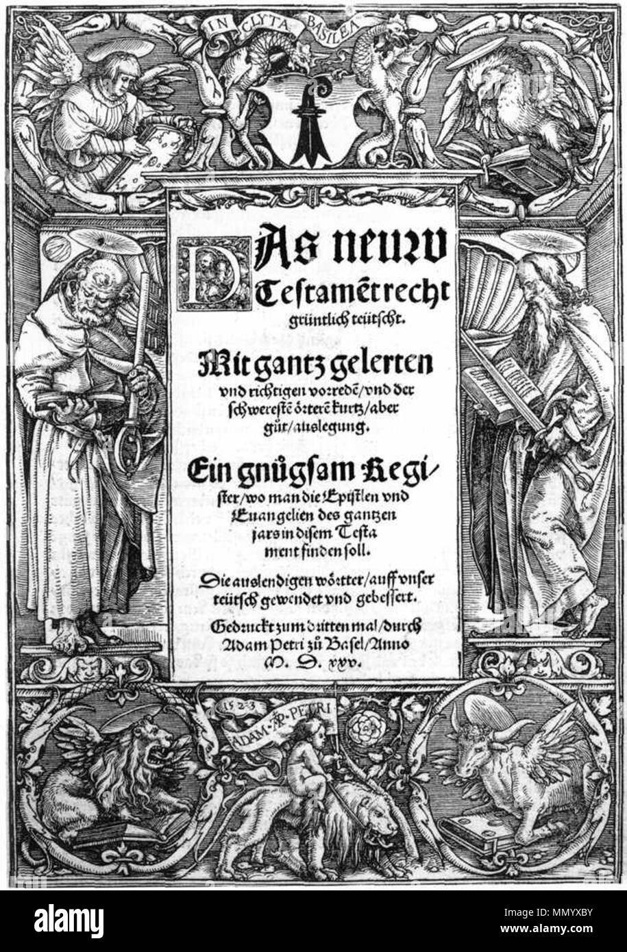 Anglais : Titre-Plaque avec Saint Pierre et Saint Paul . 1523. Hans Holbein d. J. - Titre-Plaque avec Saint Pierre et Saint Paul - WGA11611 Banque D'Images