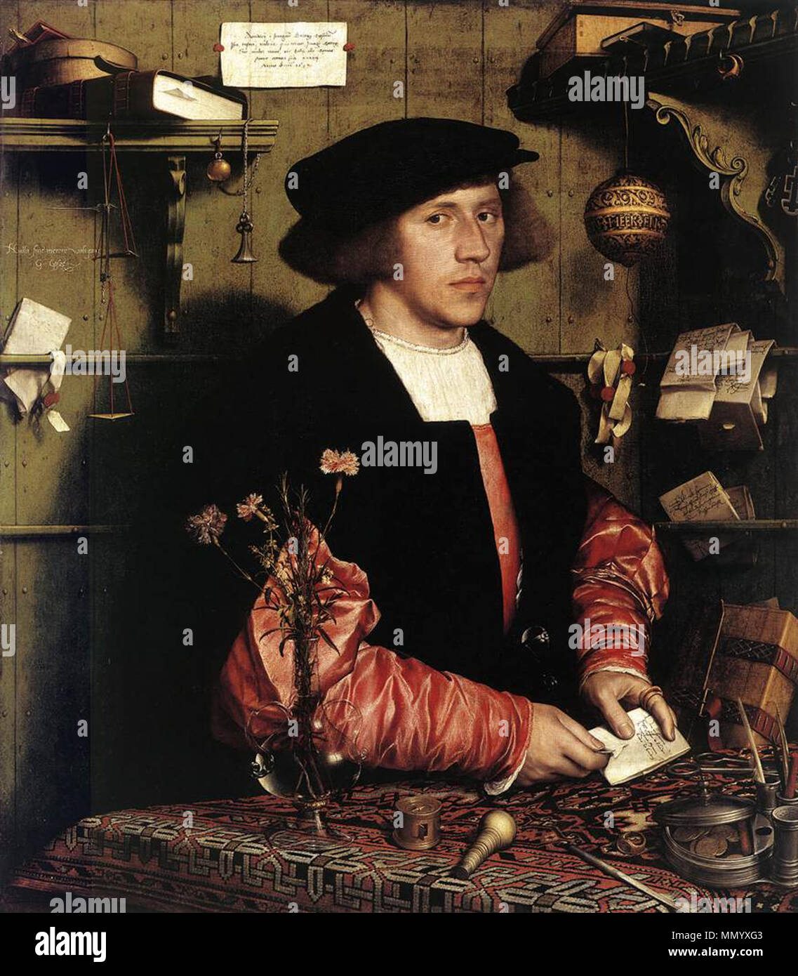 Allemand : Der Kaufmann Georg Gisze le marchand Georg Gisze. 1532. Hans Holbein le Jeune Portrait du marchand Georg Gisze 1532 Banque D'Images